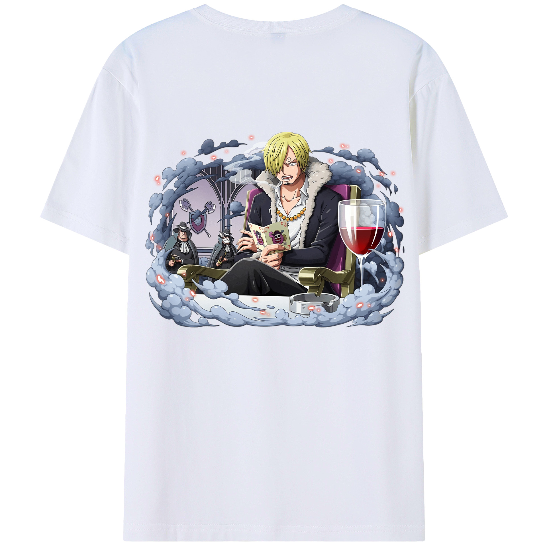 （画像用） ワンピース サンジ ONE PIECE Sanji 綿100％ メンズ半袖Tシャツ（バックプリント） 通気性