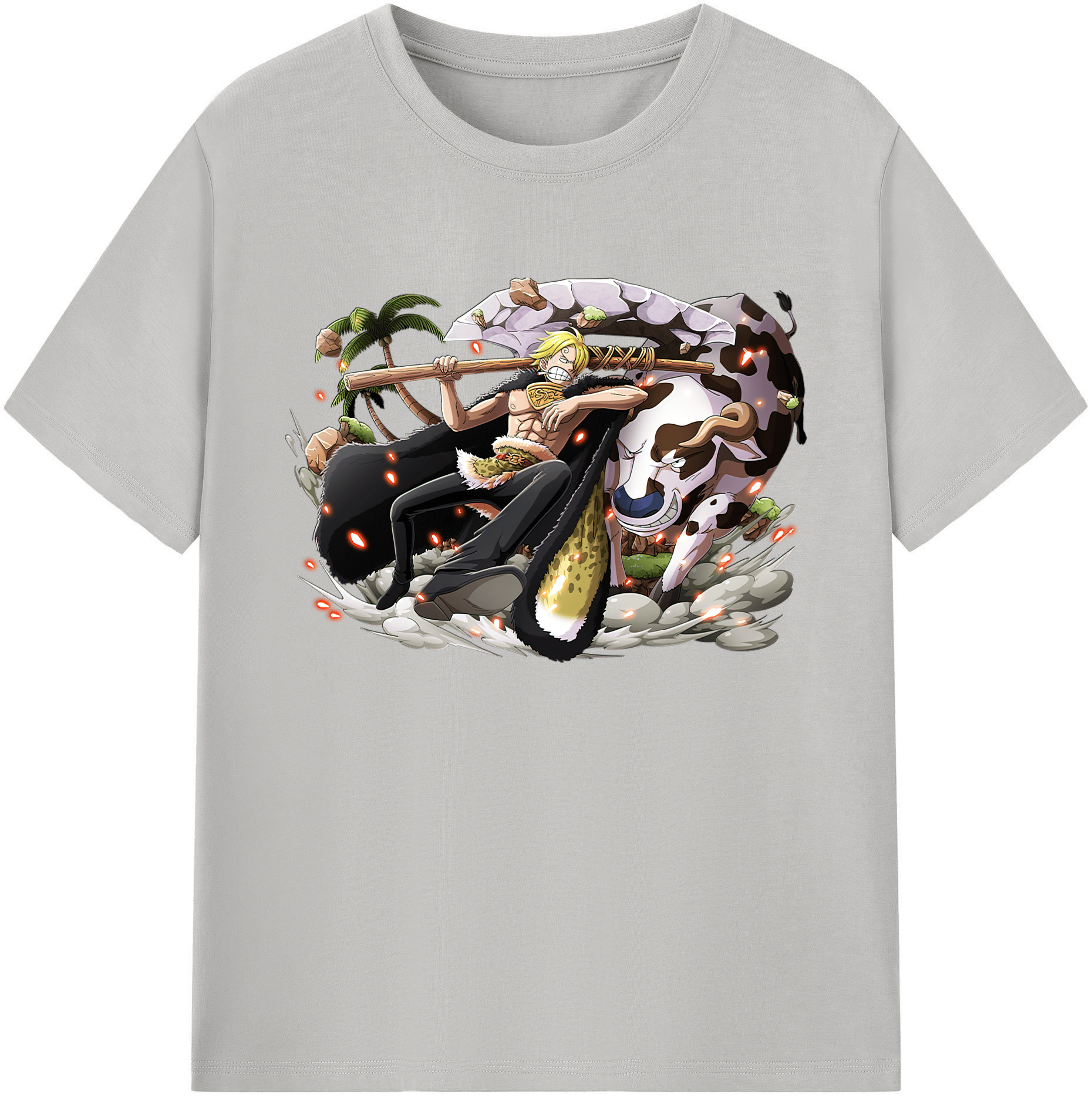 （画像用） ワンピース サンジ ONE PIECE Sanji 綿100％ メンズ半袖Tシャツ｜肌触りやわらか＆通気性