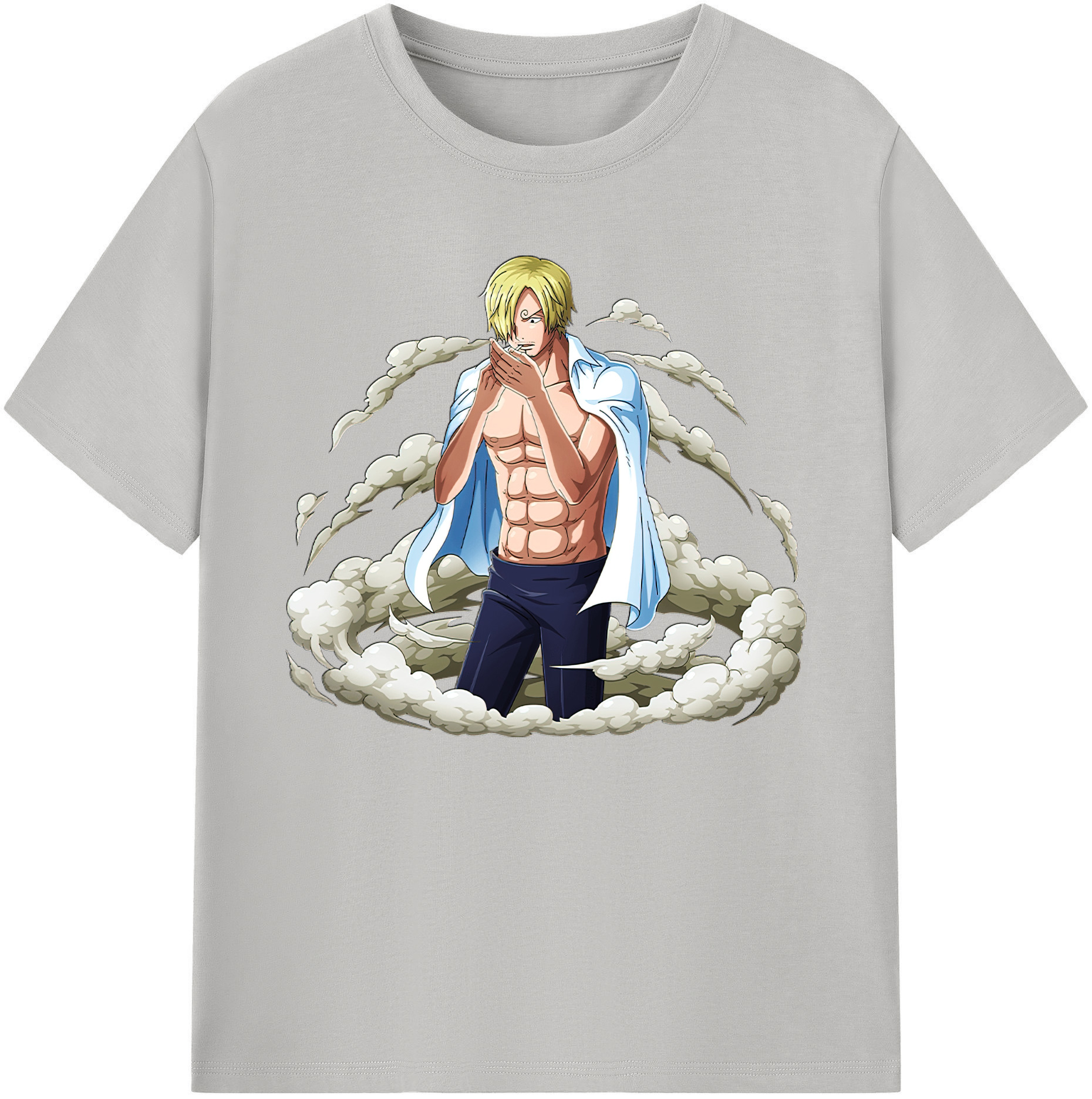 （画像用） ワンピース サンジ ONE PIECE Sanji 綿100％ メンズ半袖Tシャツ｜肌触りやわらか＆通気性