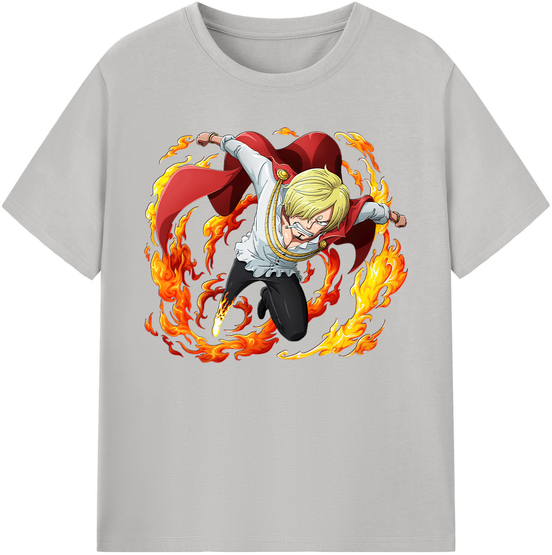（画像用） ワンピース サンジ ONE PIECE Sanji 綿100％ メンズ半袖Tシャツ｜肌触りやわらか＆通気性