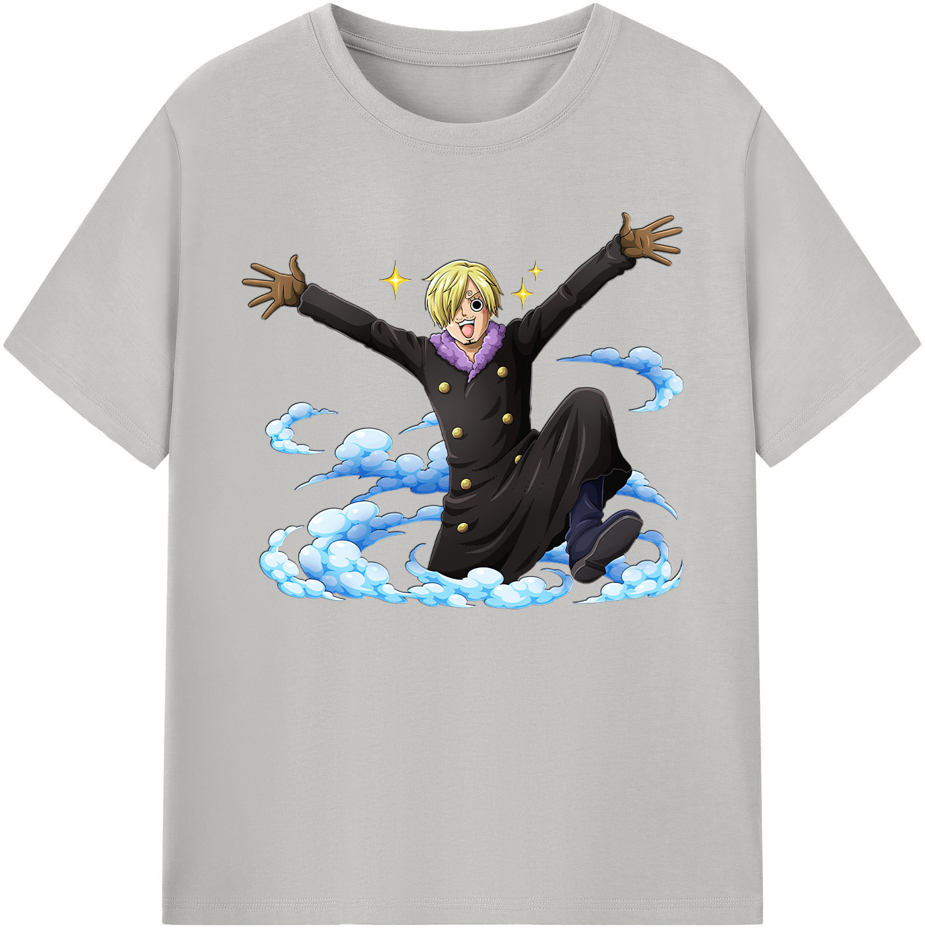 （画像用） ワンピース サンジ ONE PIECE Sanji 綿100％ メンズ半袖Tシャツ｜肌触りやわらか＆通気性