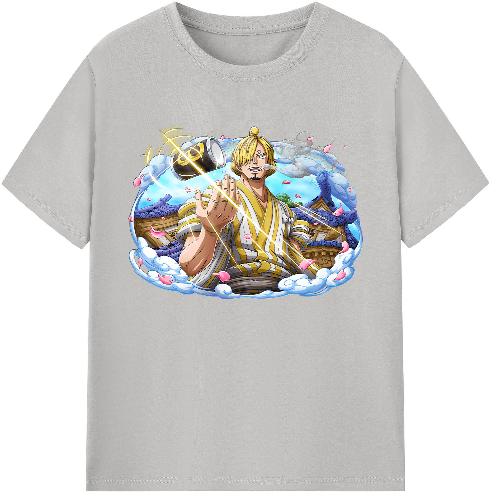 （画像用） ワンピース サンジ ONE PIECE Sanji 綿100％ メンズ半袖Tシャツ｜肌触りやわらか＆通気性