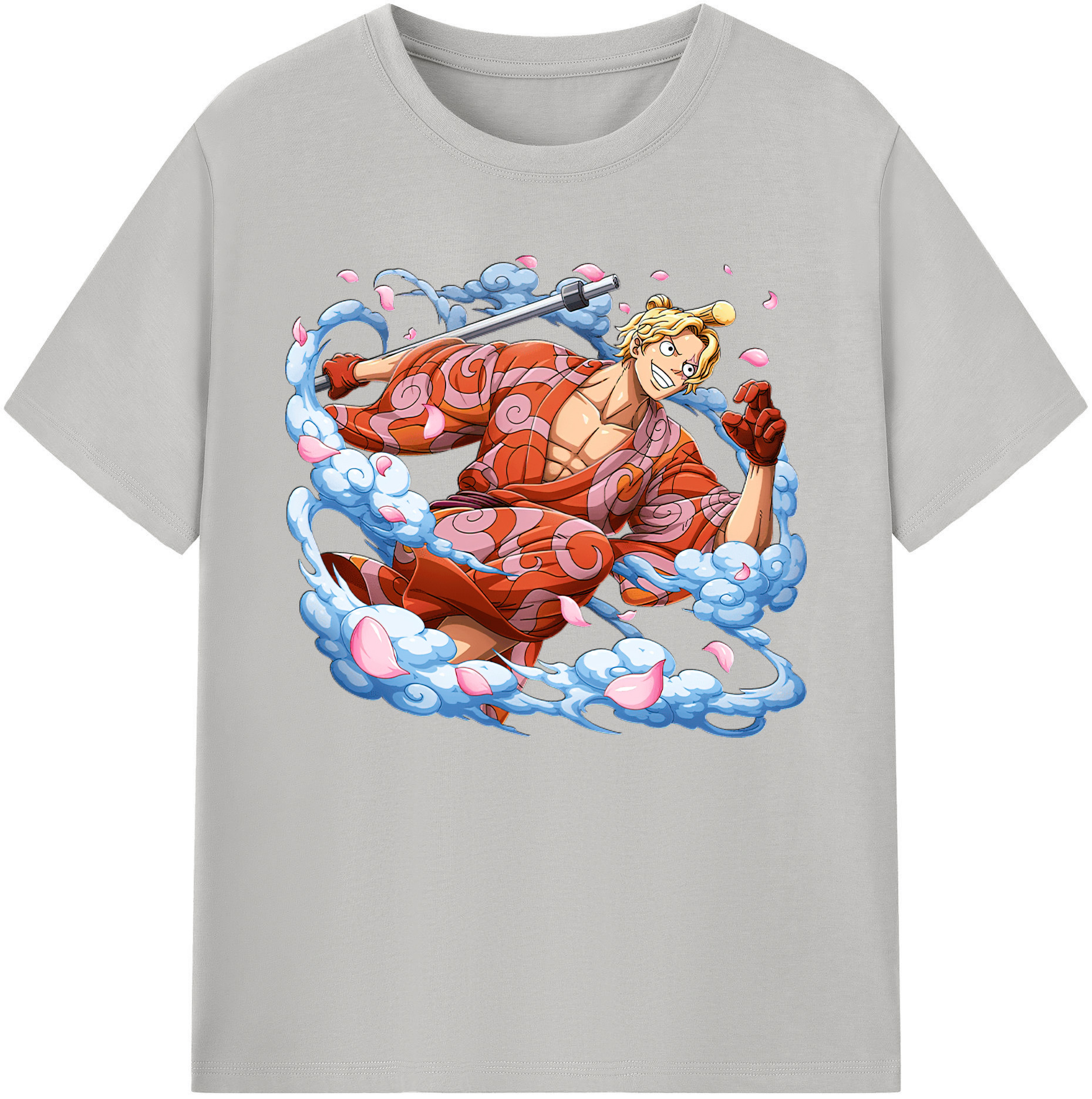 （画像用） ワンピース サンジ ONE PIECE Sanji 綿100％ メンズ半袖Tシャツ｜肌触りやわらか＆通気性
