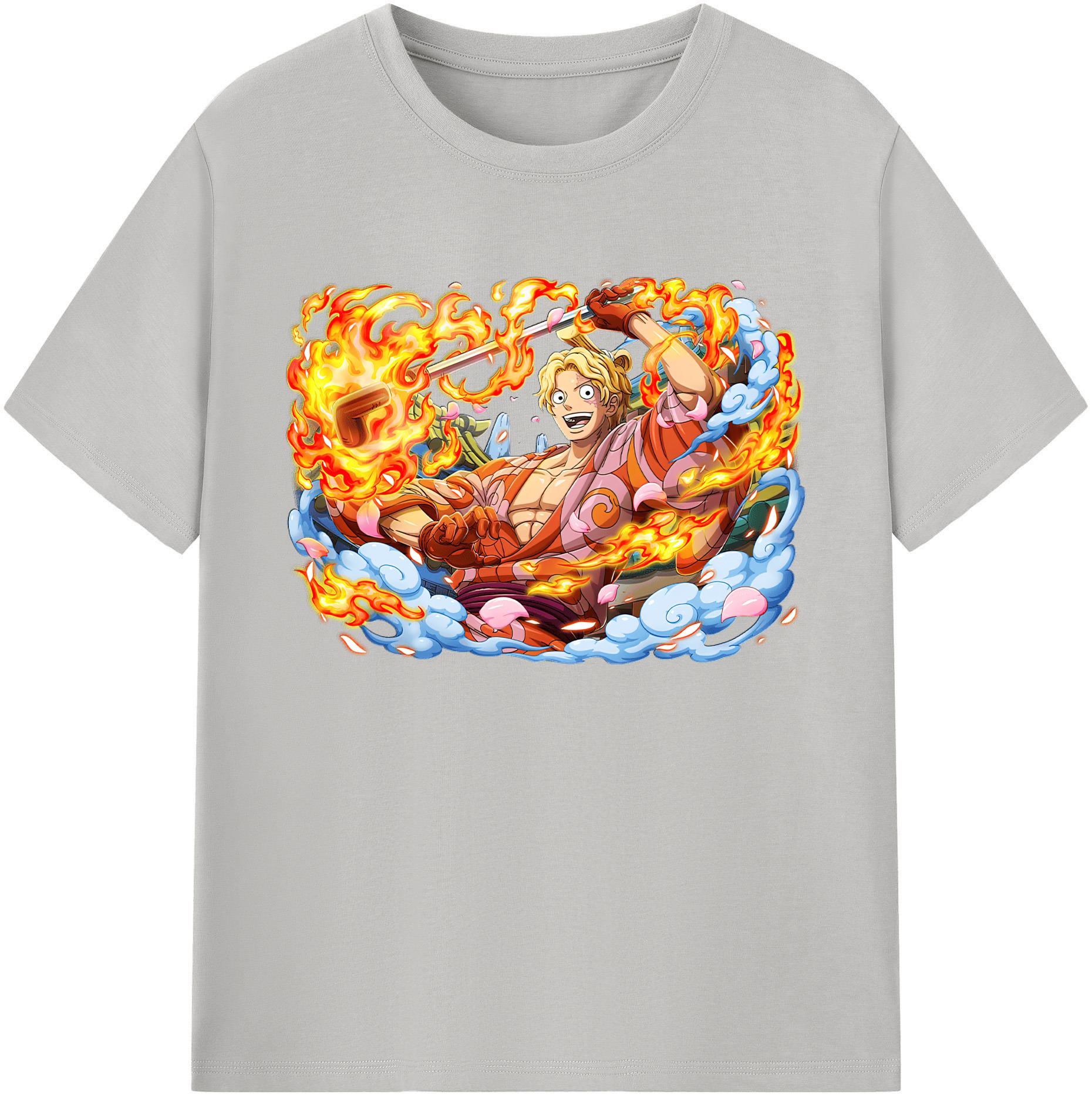 （画像用） ワンピース サンジ ONE PIECE Sanji 綿100％ メンズ半袖Tシャツ｜肌触りやわらか＆通気性