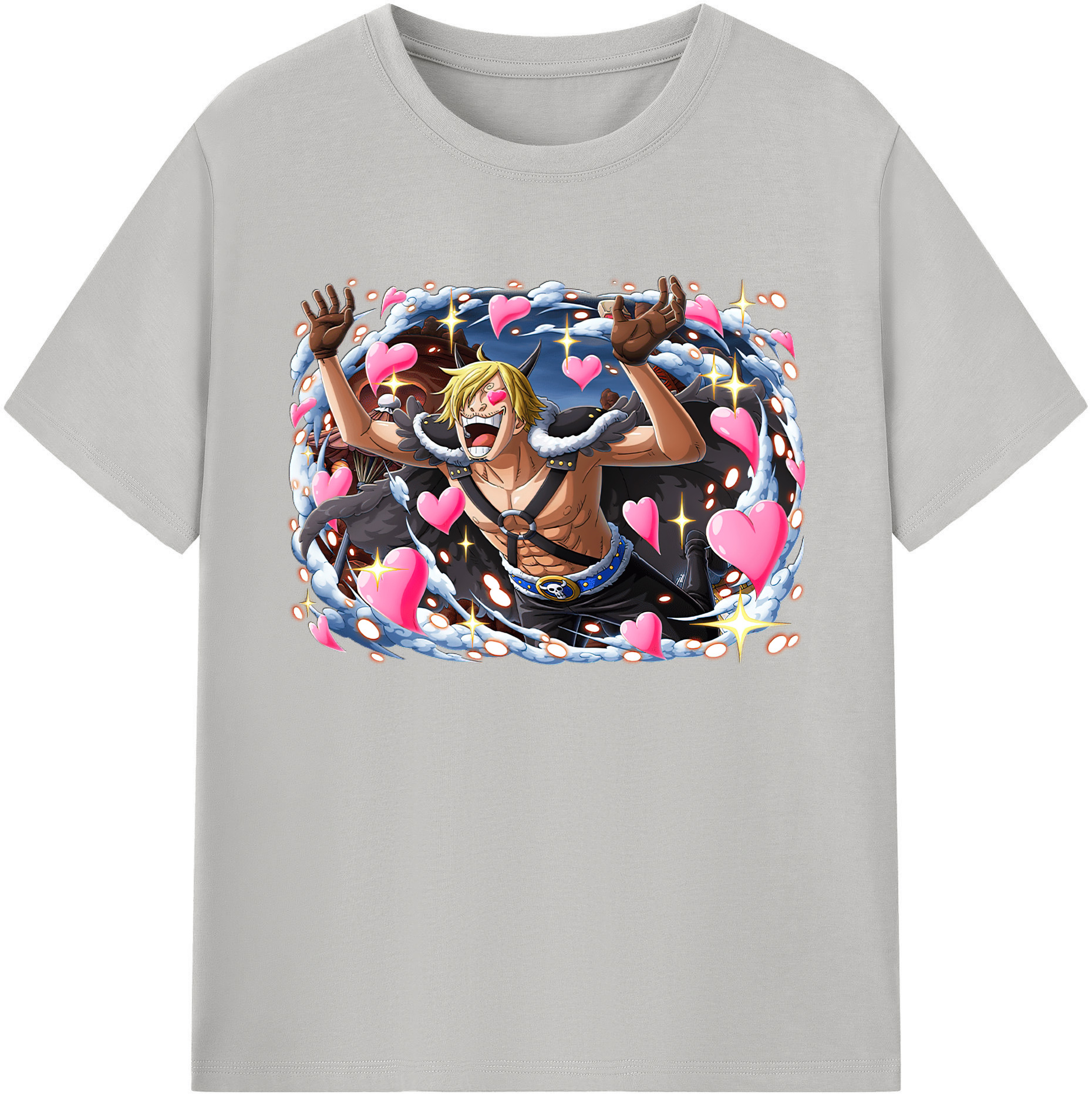 （画像用） ワンピース サンジ ONE PIECE Sanji 綿100％ メンズ半袖Tシャツ｜肌触りやわらか＆通気性