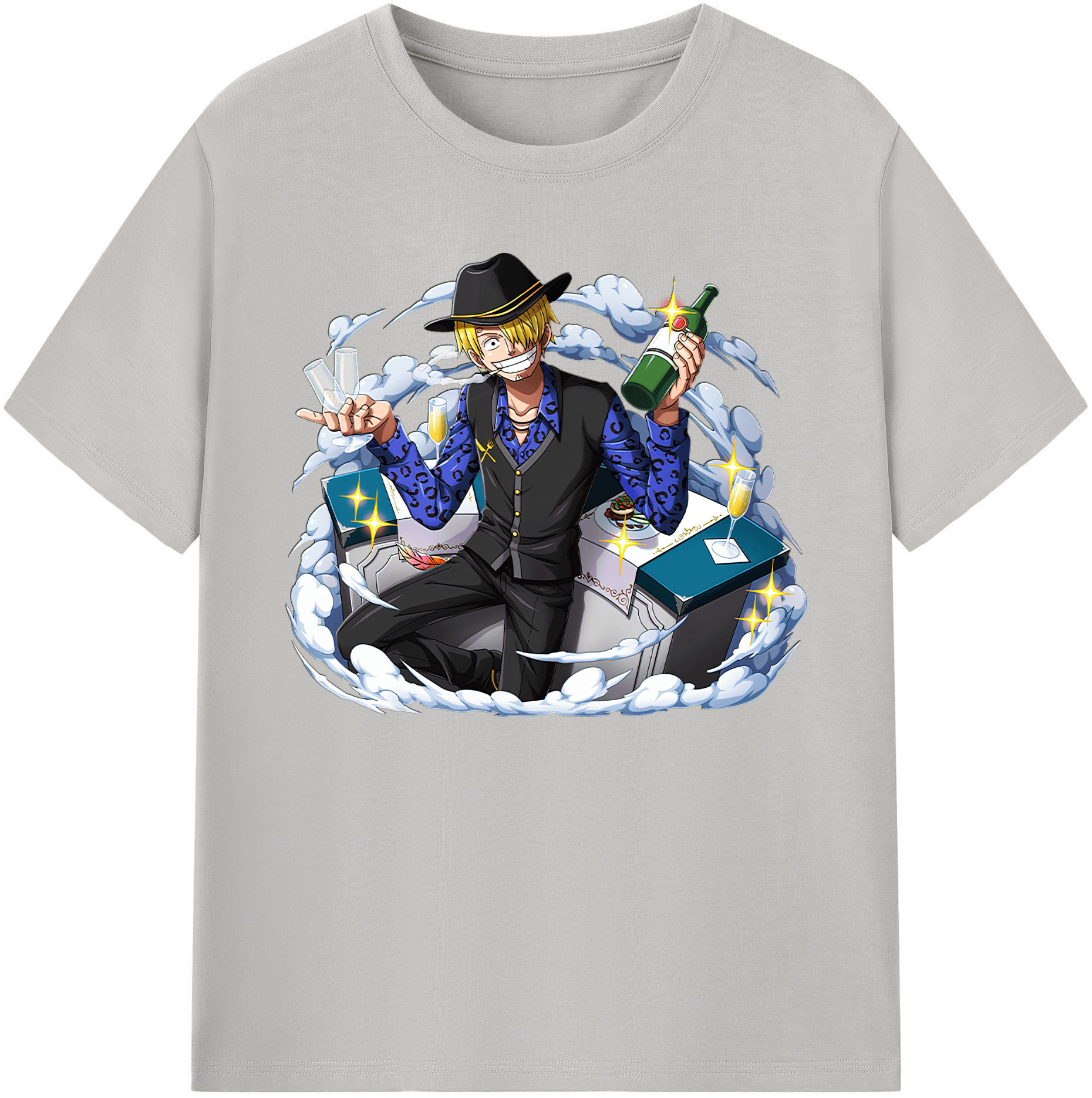 （画像用） ワンピース サンジ ONE PIECE Sanji 綿100％ メンズ半袖Tシャツ｜肌触りやわらか＆通気性