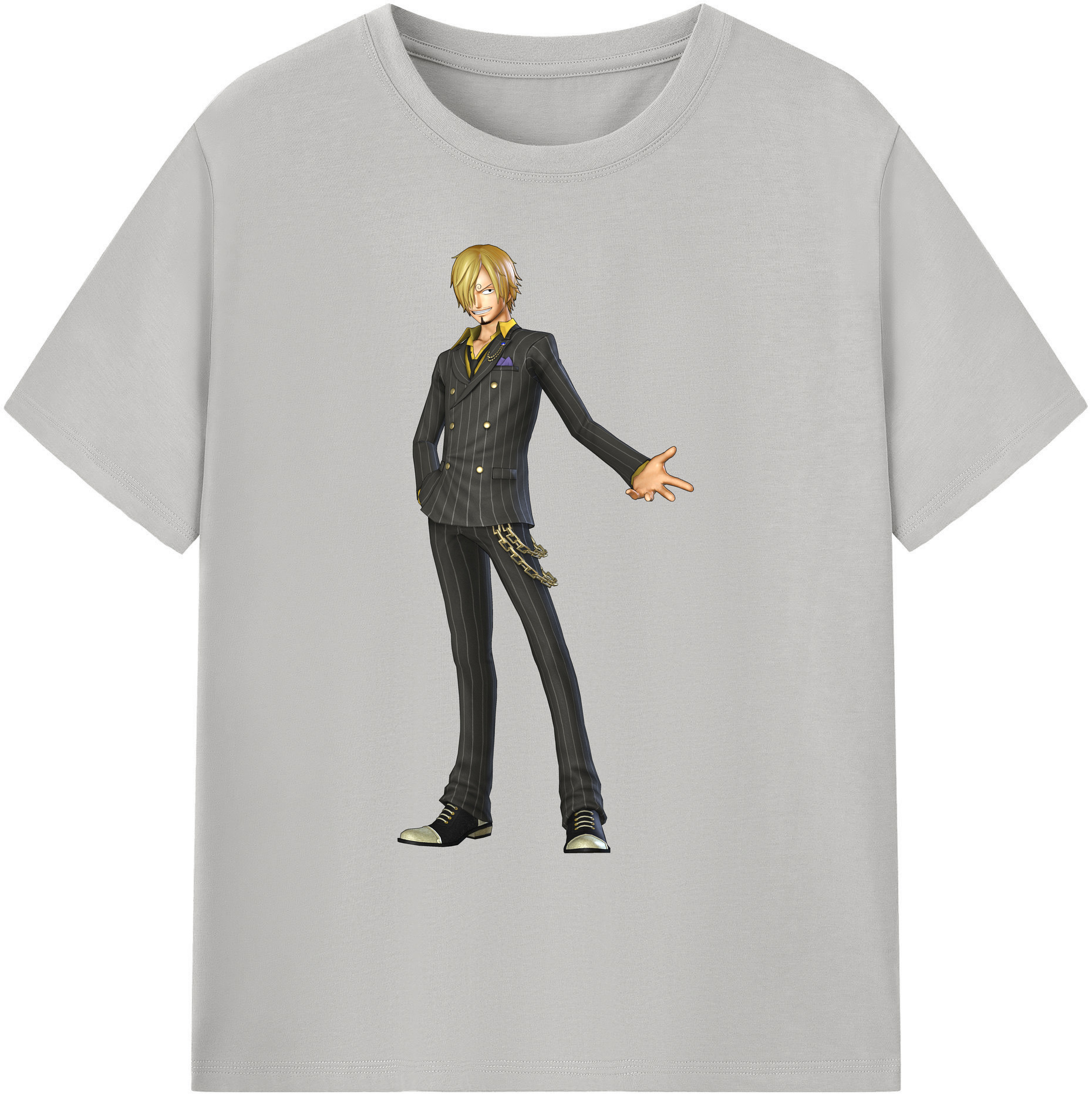 （画像用） ワンピース サンジ ONE PIECE Sanji 綿100％ メンズ半袖Tシャツ｜肌触りやわらか＆通気性