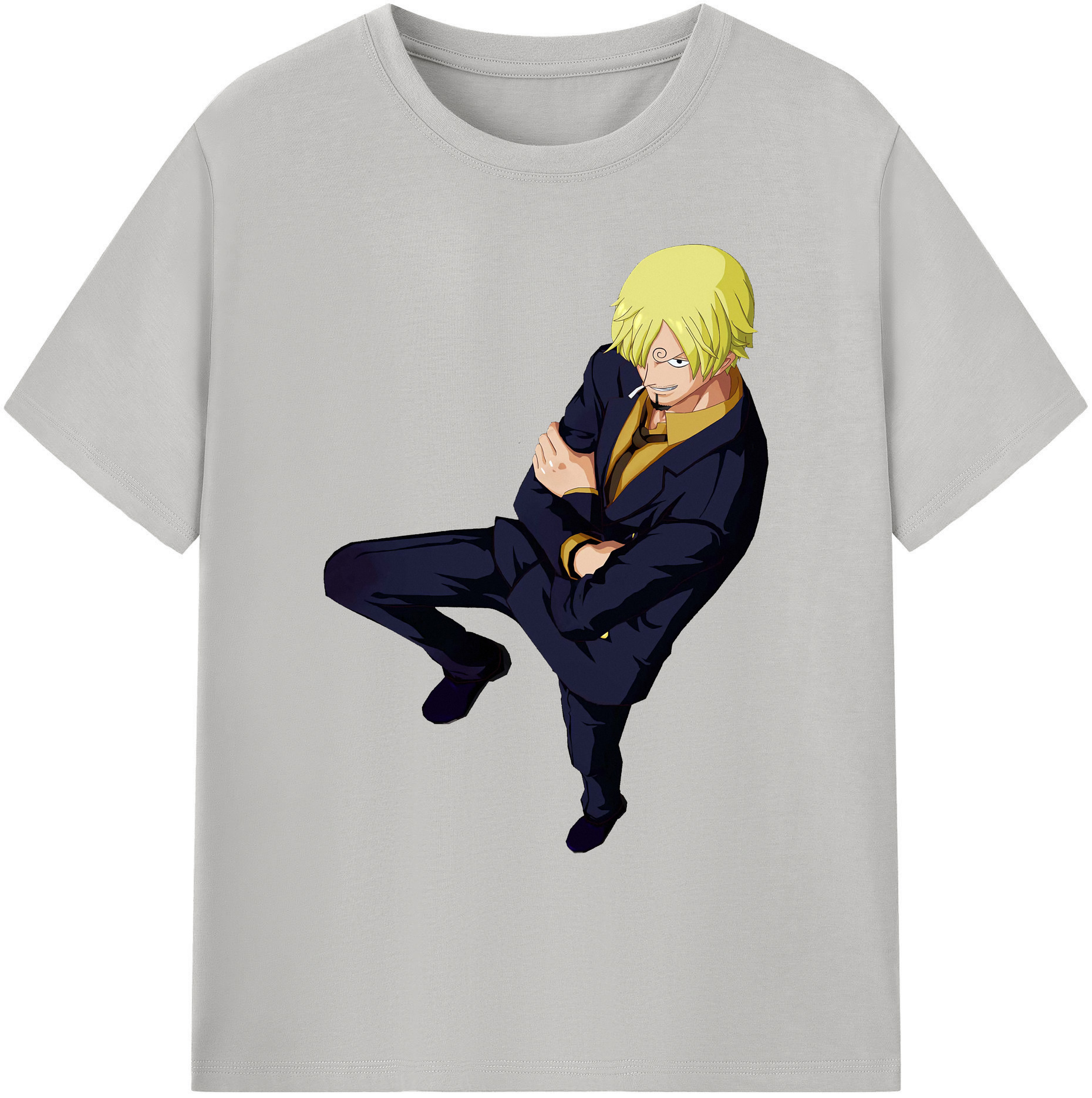 （画像用） ワンピース サンジ ONE PIECE Sanji 綿100％ メンズ半袖Tシャツ｜肌触りやわらか＆通気性