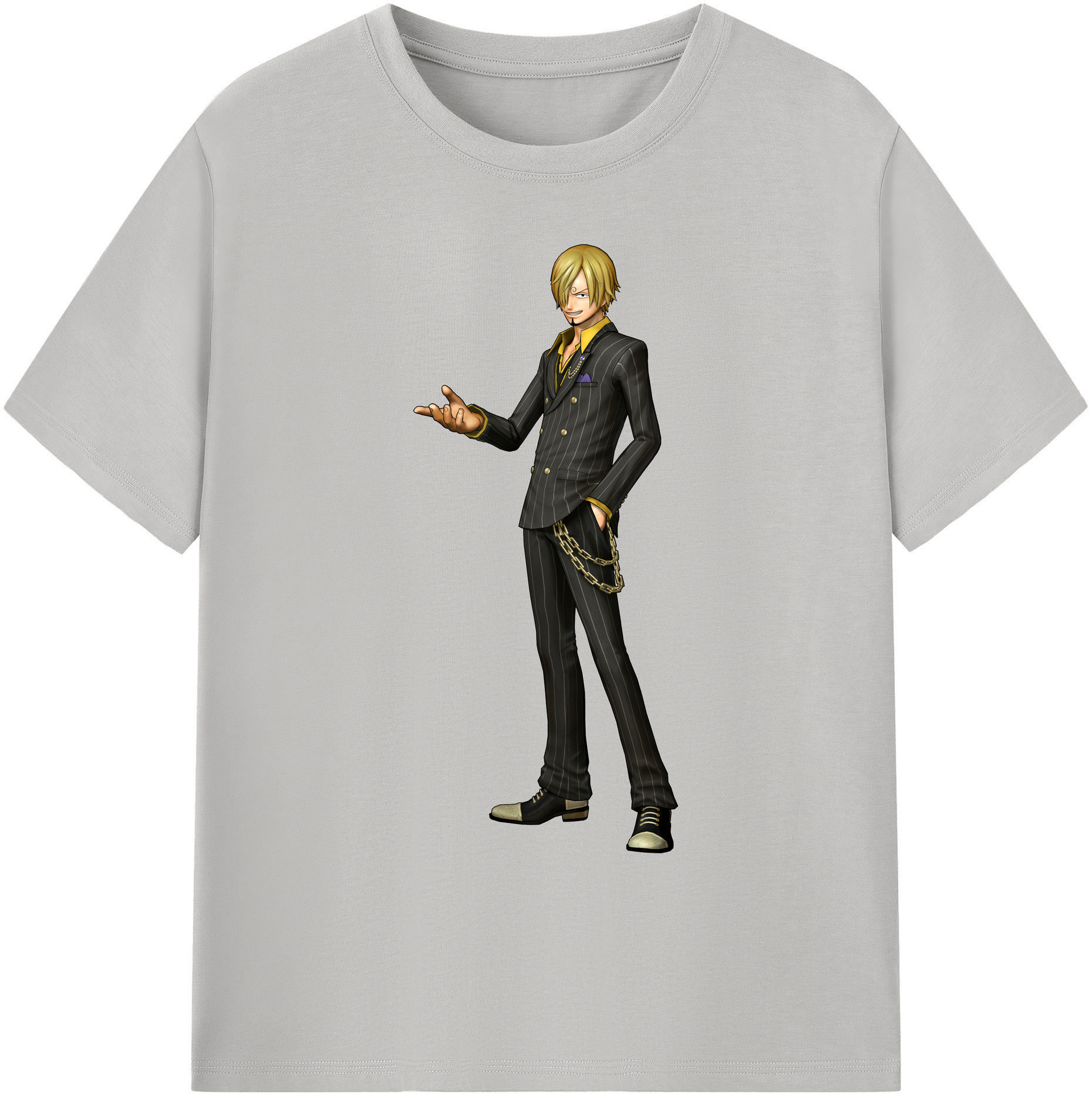 （画像用） ワンピース サンジ ONE PIECE Sanji 綿100％ メンズ半袖Tシャツ｜肌触りやわらか＆通気性