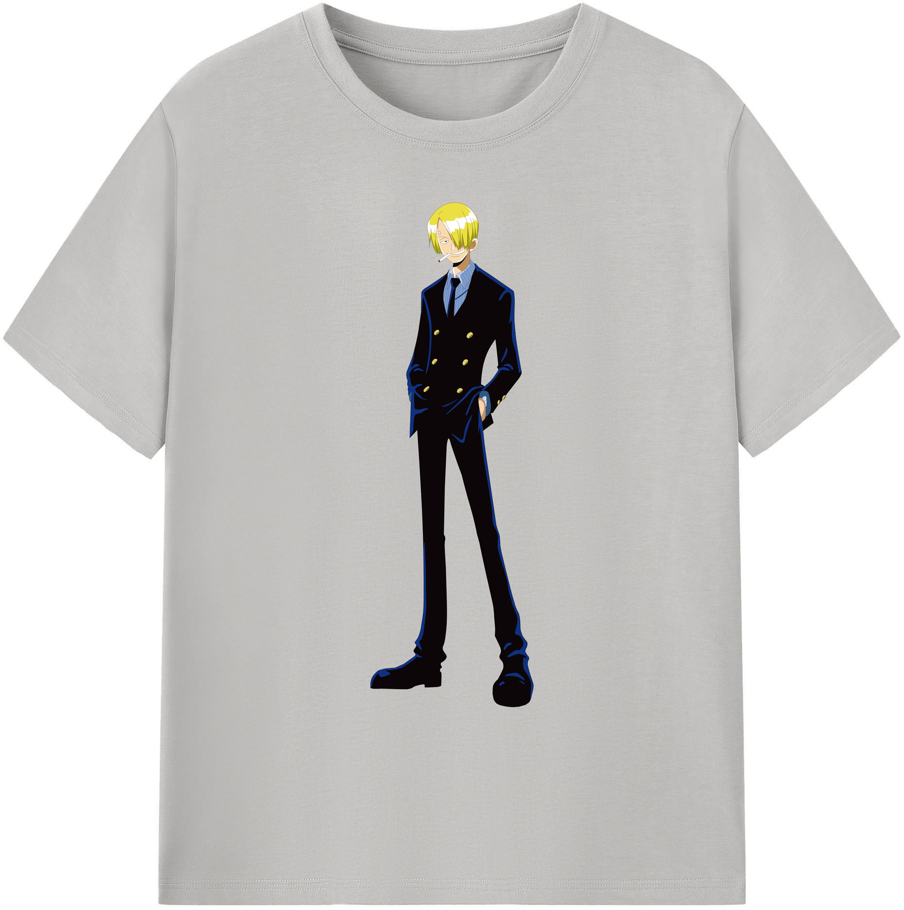 （画像用） ワンピース サンジ ONE PIECE Sanji 綿100％ メンズ半袖Tシャツ｜肌触りやわらか＆通気性