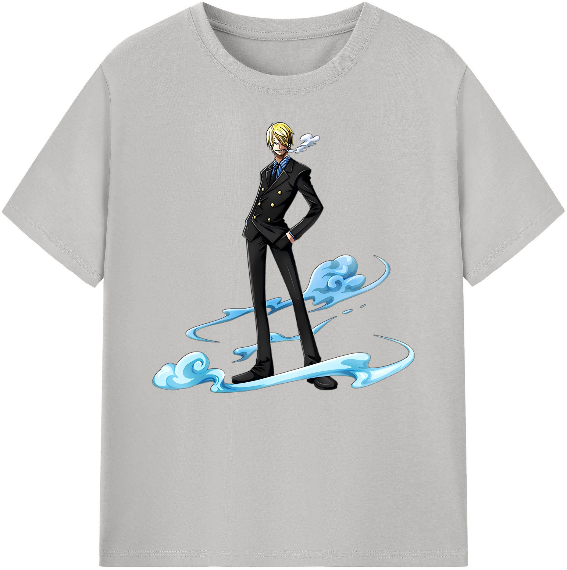 （画像用） ワンピース サンジ ONE PIECE Sanji 綿100％ メンズ半袖Tシャツ｜肌触りやわらか＆通気性