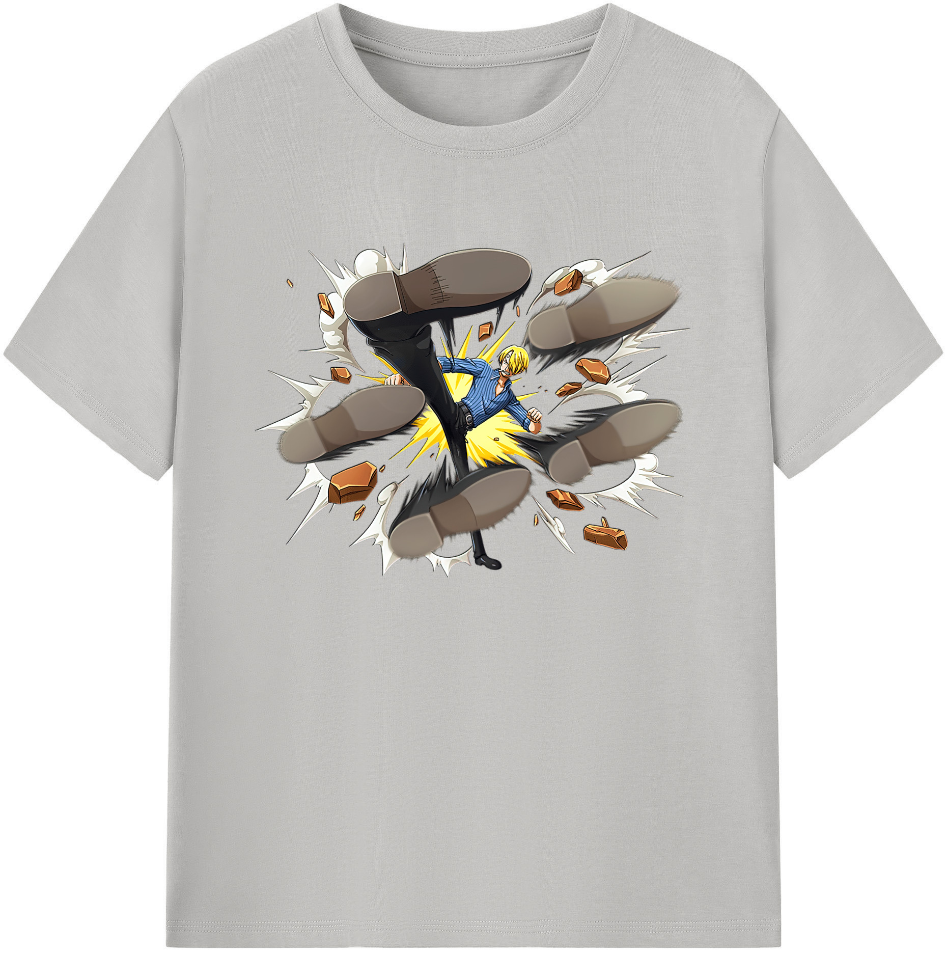 （画像用） ワンピース サンジ ONE PIECE Sanji 綿100％ メンズ半袖Tシャツ｜肌触りやわらか＆通気性