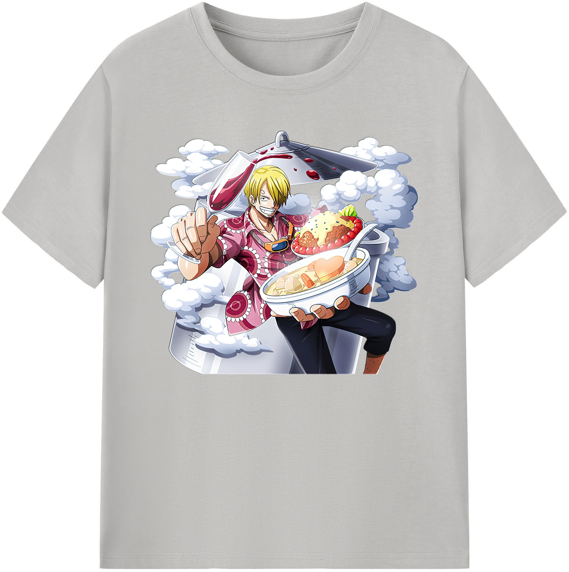 （画像用） ワンピース サンジ ONE PIECE Sanji 綿100％ メンズ半袖Tシャツ｜肌触りやわらか＆通気性