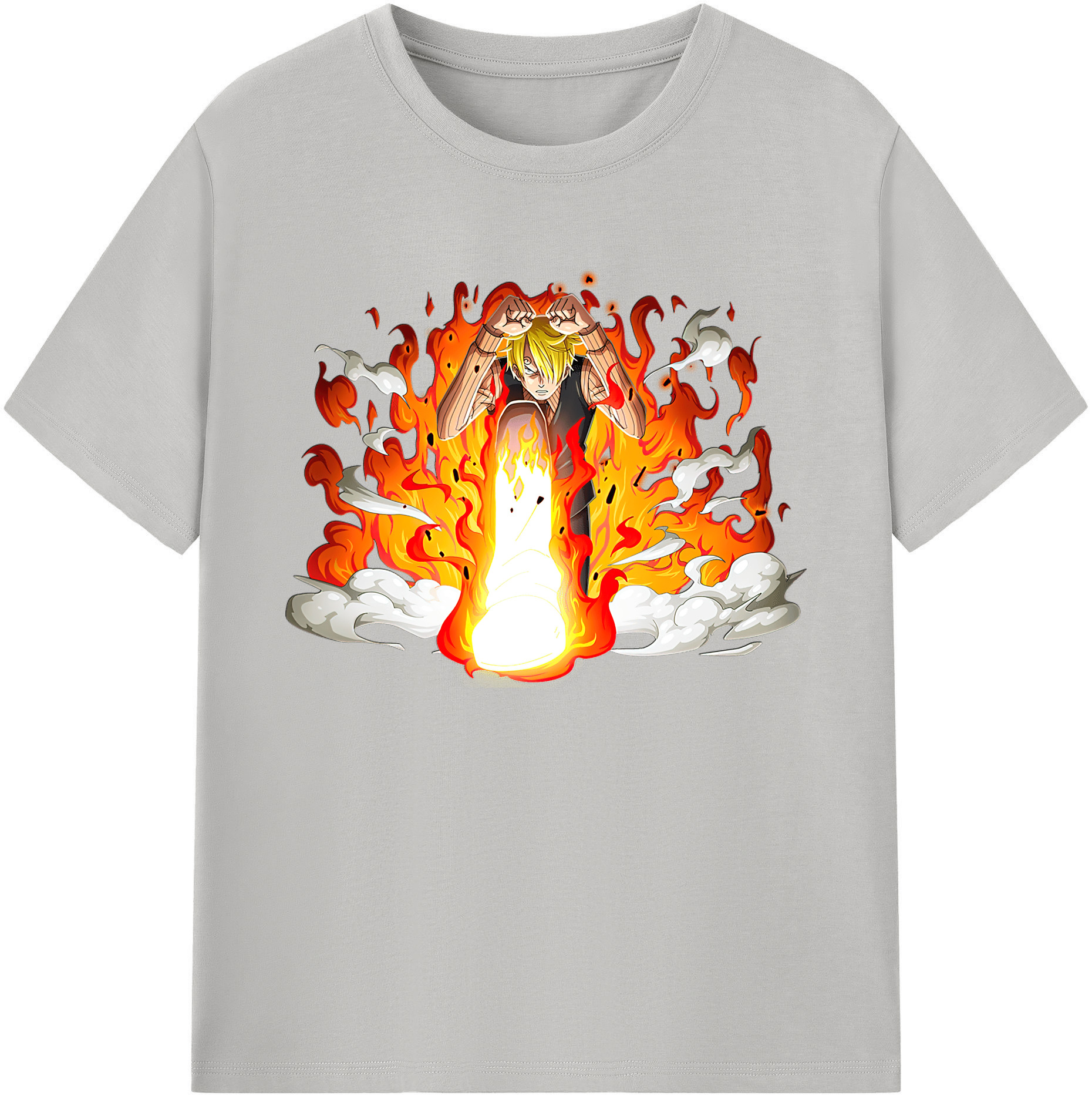（画像用） ワンピース サンジ ONE PIECE Sanji 綿100％ メンズ半袖Tシャツ｜肌触りやわらか＆通気性