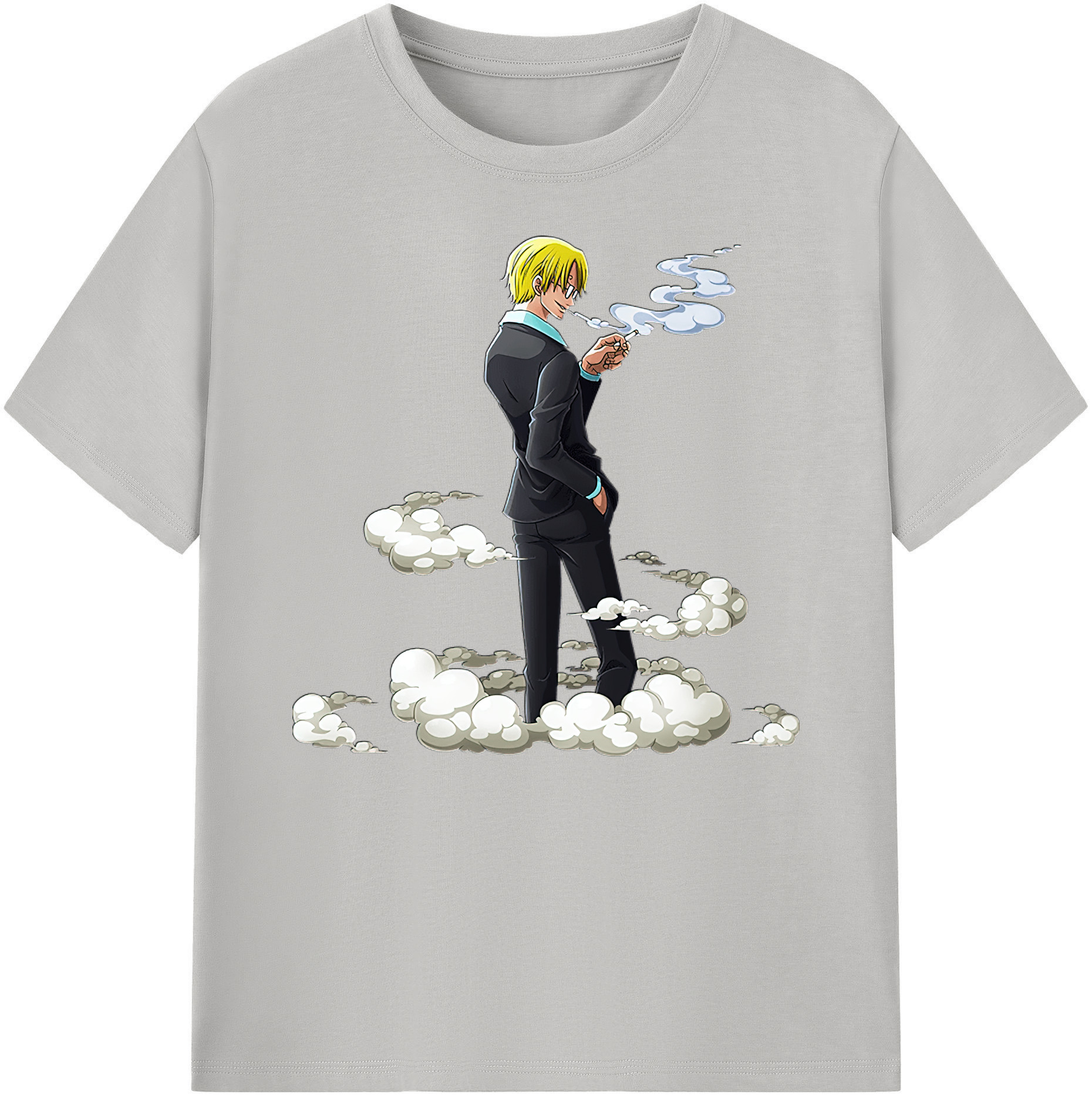 （画像用） ワンピース サンジ ONE PIECE Sanji 綿100％ メンズ半袖Tシャツ｜肌触りやわらか＆通気性