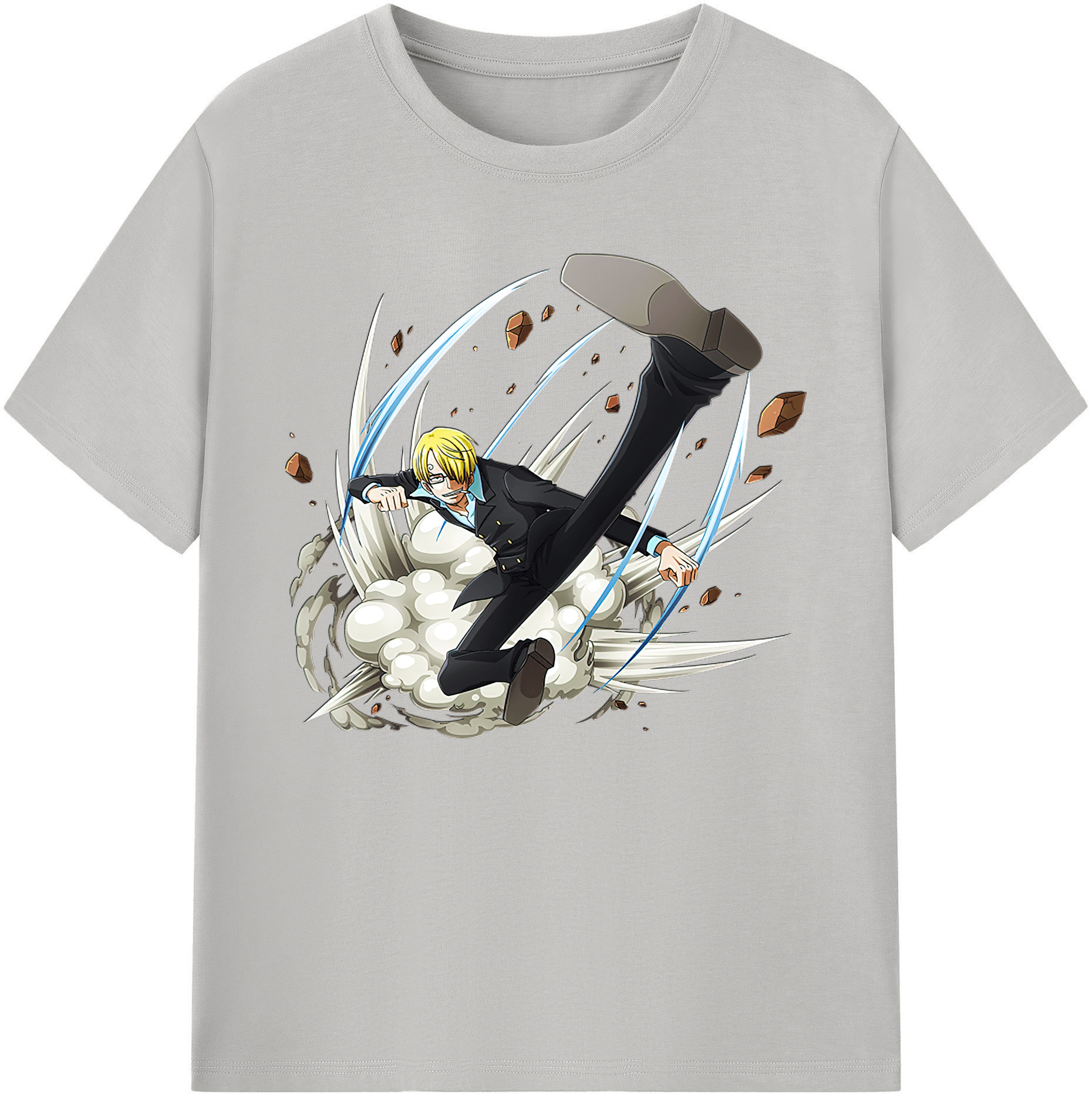 （画像用） ワンピース サンジ ONE PIECE Sanji 綿100％ メンズ半袖Tシャツ｜肌触りやわらか＆通気性