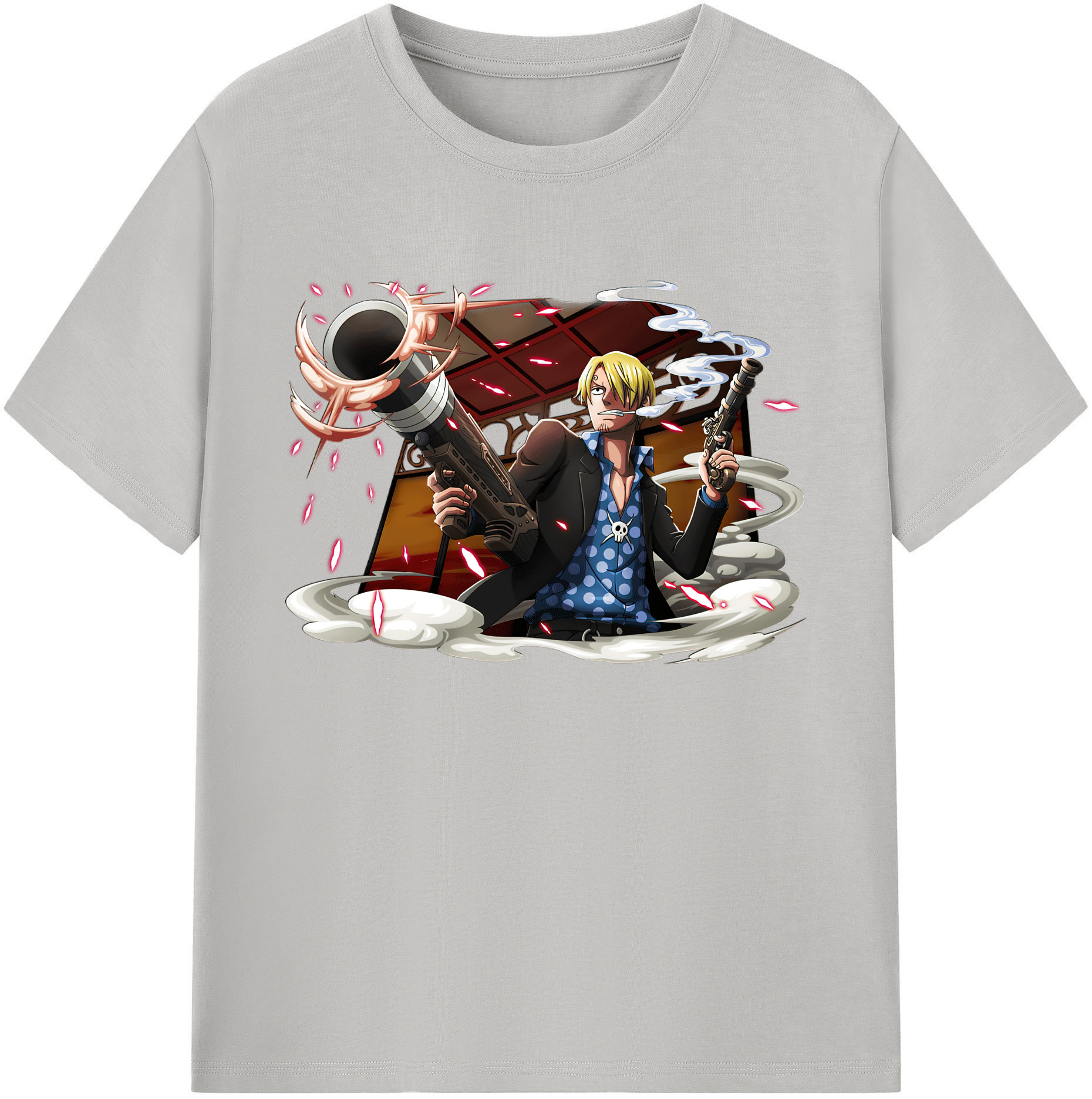 （画像用） ワンピース サンジ ONE PIECE Sanji 綿100％ メンズ半袖Tシャツ｜肌触りやわらか＆通気性