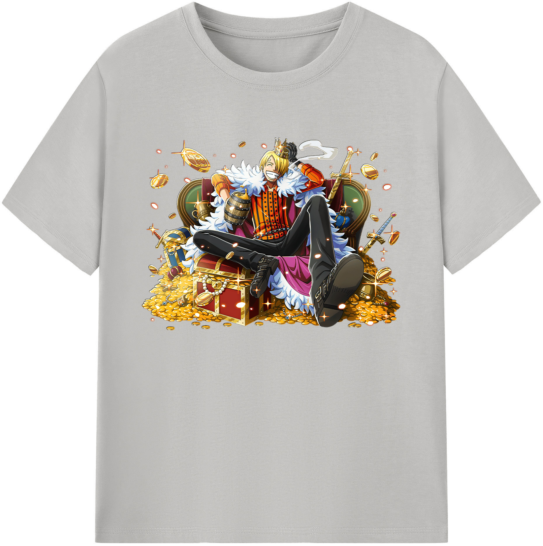 （画像用） ワンピース サンジ ONE PIECE Sanji 綿100％ メンズ半袖Tシャツ｜肌触りやわらか＆通気性