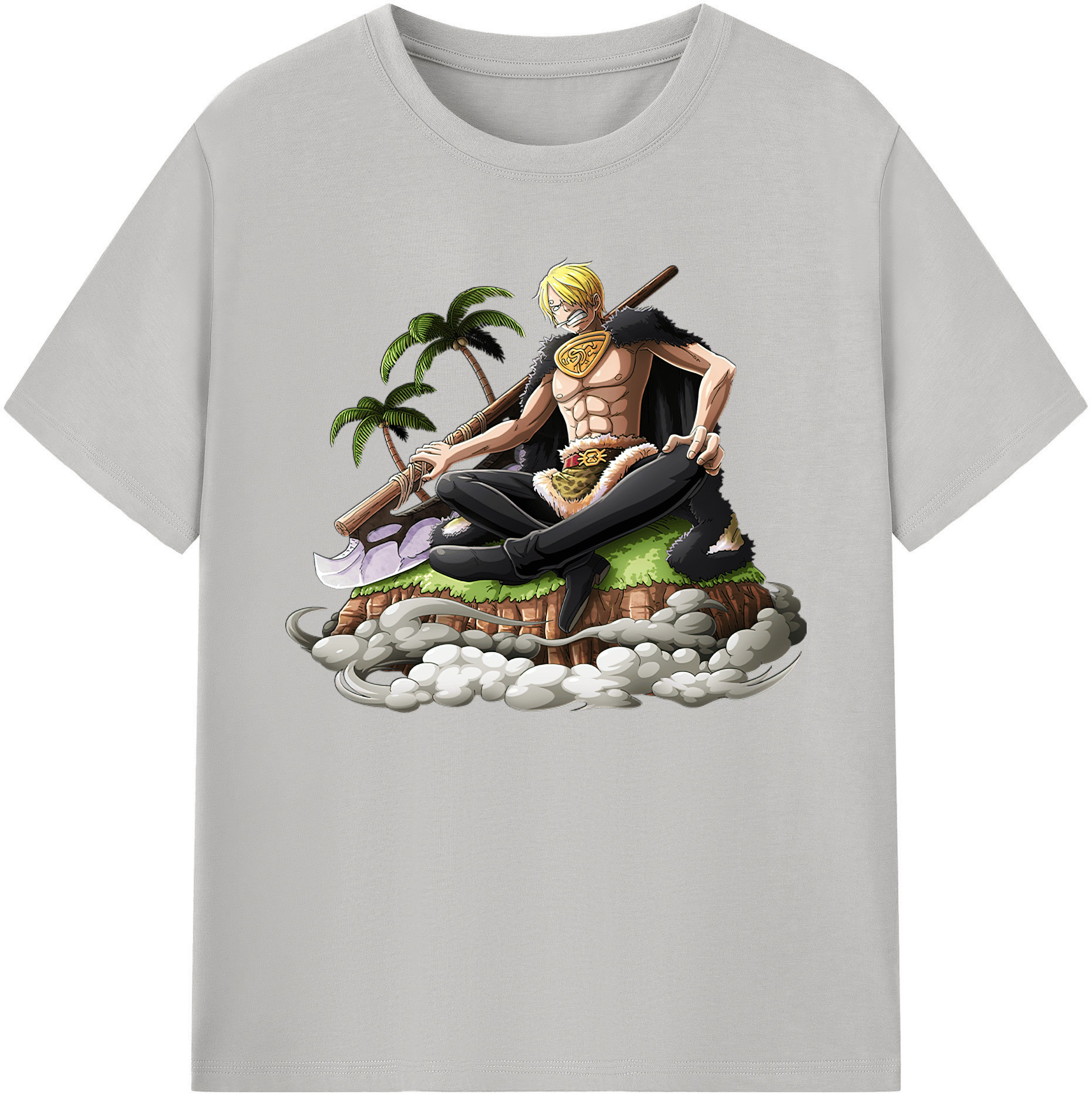 （画像用） ワンピース サンジ ONE PIECE Sanji 綿100％ メンズ半袖Tシャツ｜肌触りやわらか＆通気性