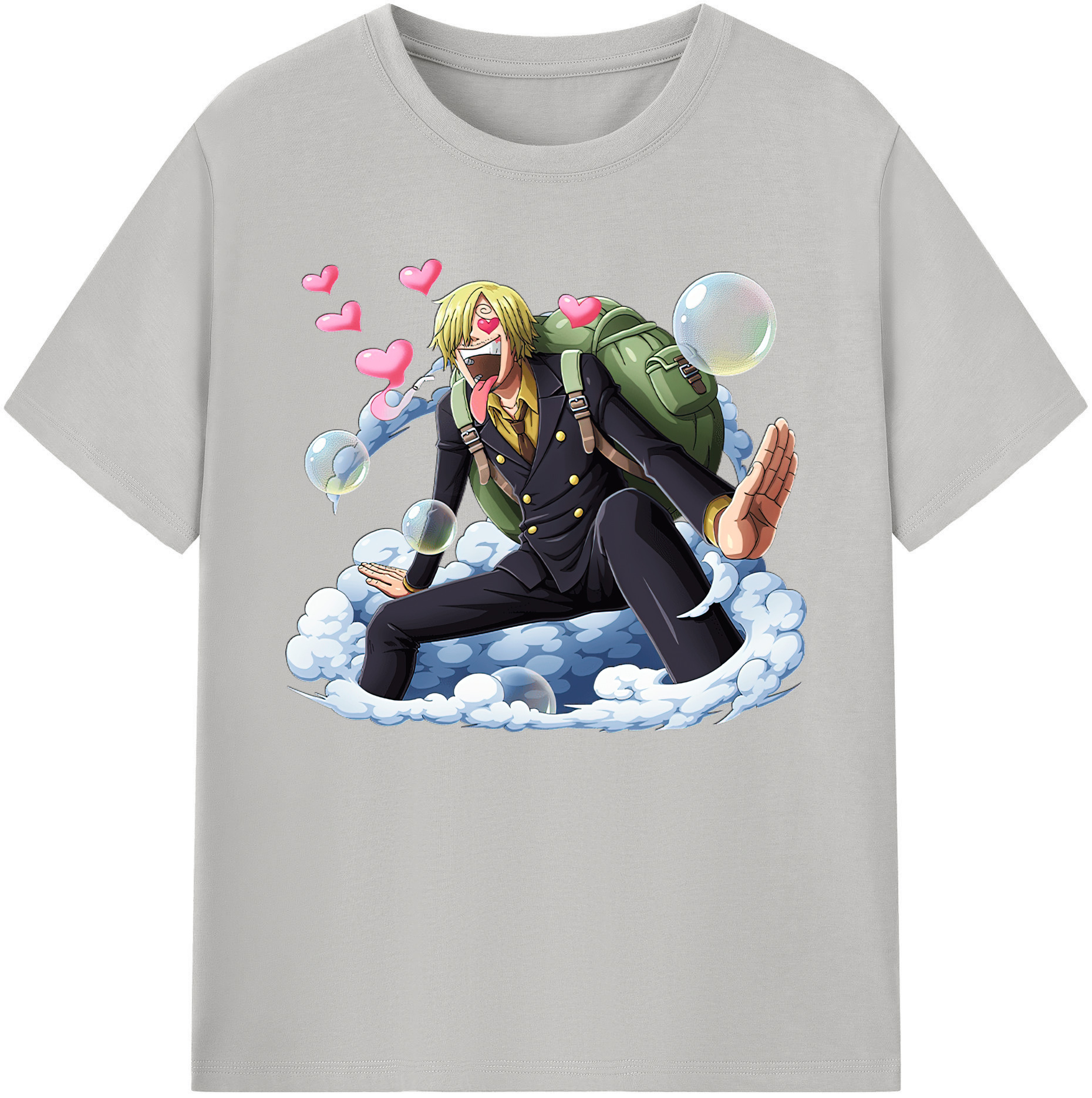（画像用） ワンピース サンジ ONE PIECE Sanji 綿100％ メンズ半袖Tシャツ｜肌触りやわらか＆通気性