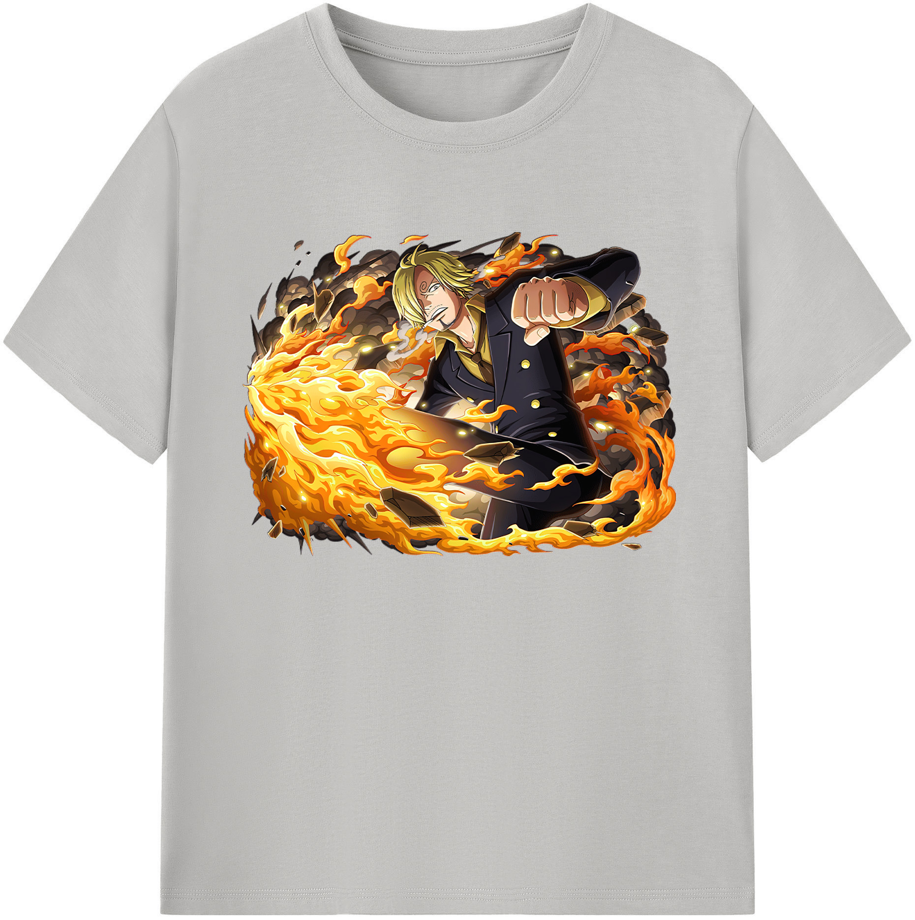 （画像用） ワンピース サンジ ONE PIECE Sanji 綿100％ メンズ半袖Tシャツ｜肌触りやわらか＆通気性