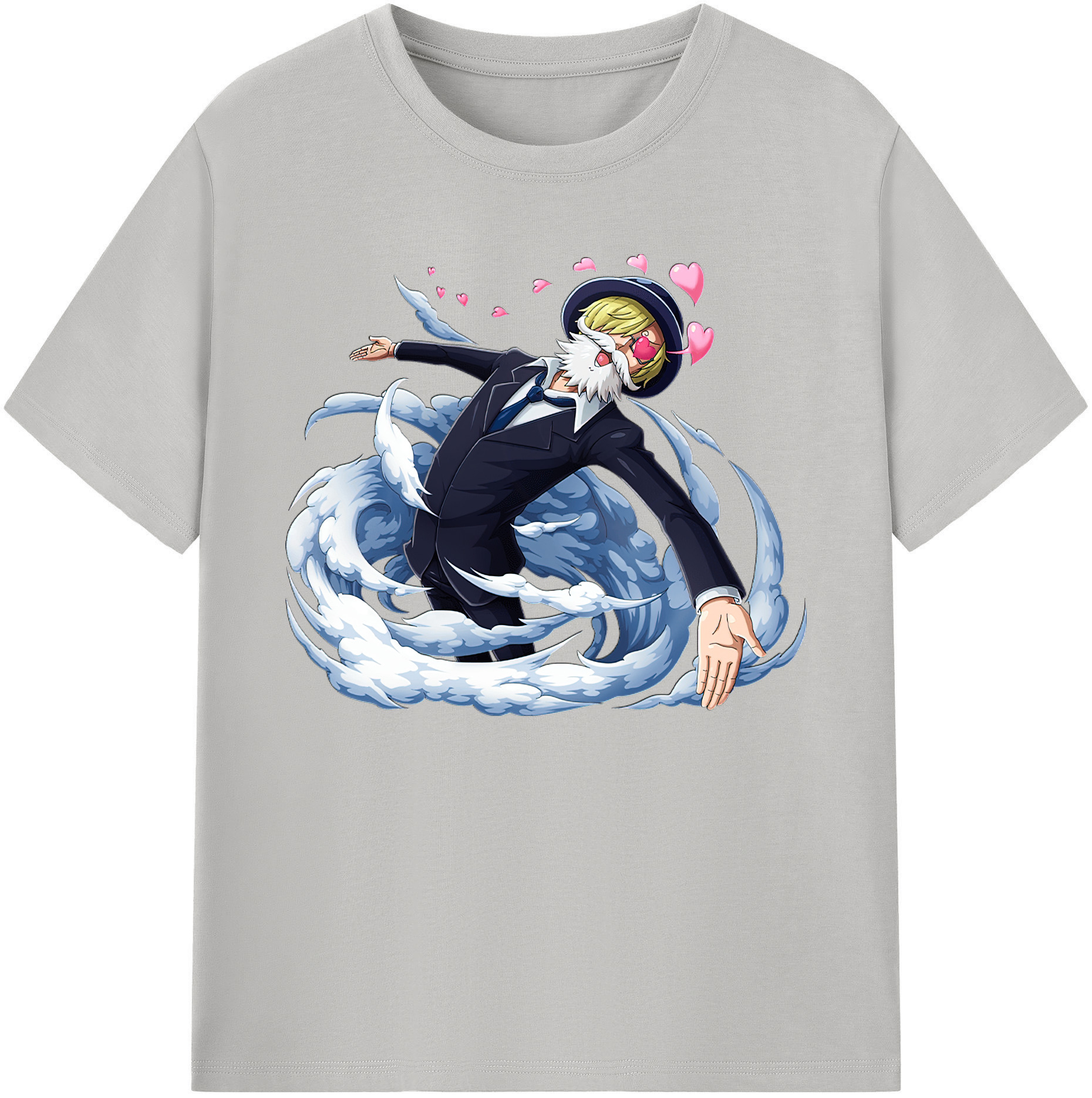 （画像用） ワンピース サンジ ONE PIECE Sanji 綿100％ メンズ半袖Tシャツ｜肌触りやわらか＆通気性