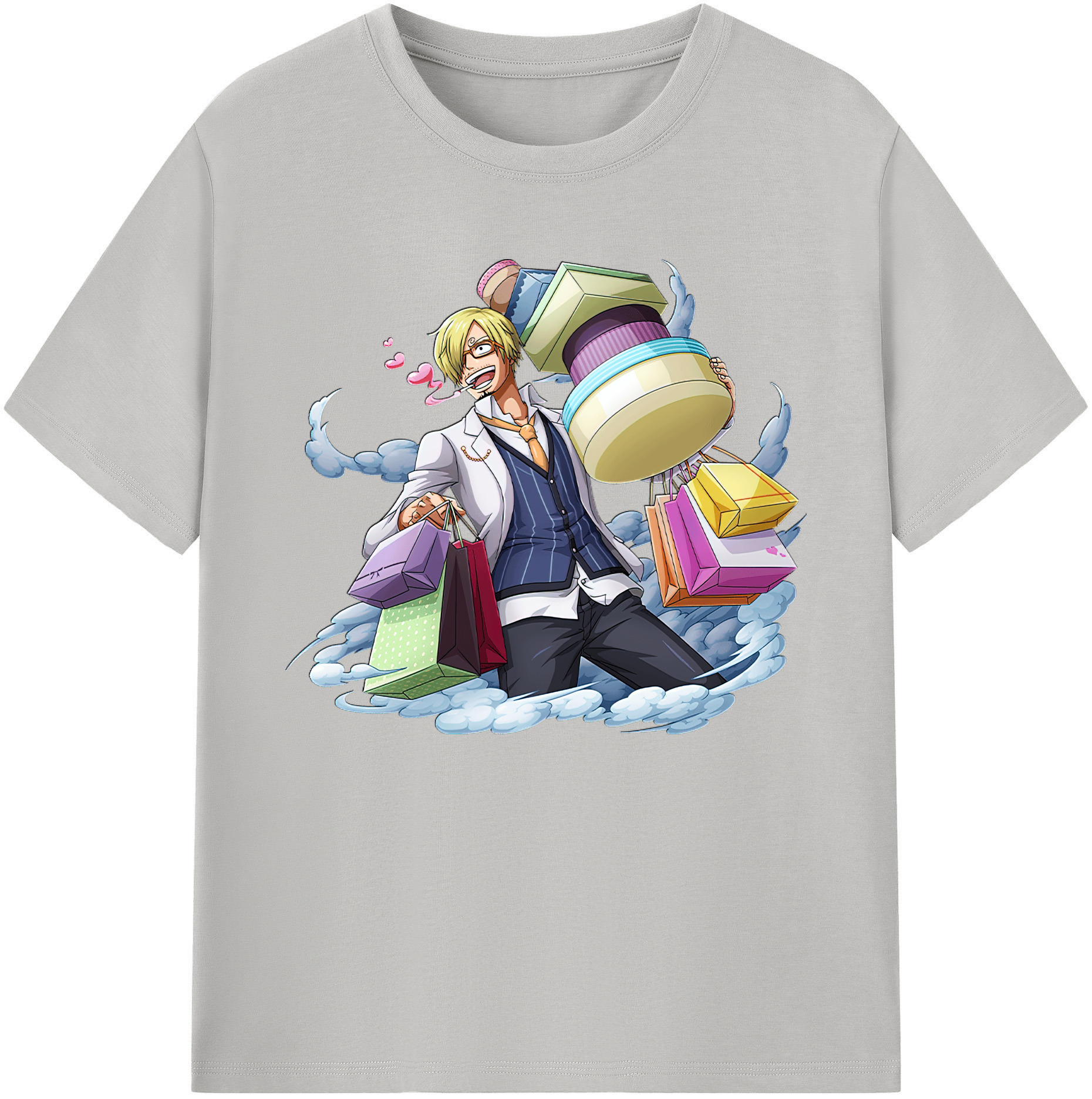 （画像用） ワンピース サンジ ONE PIECE Sanji 綿100％ メンズ半袖Tシャツ｜肌触りやわらか＆通気性