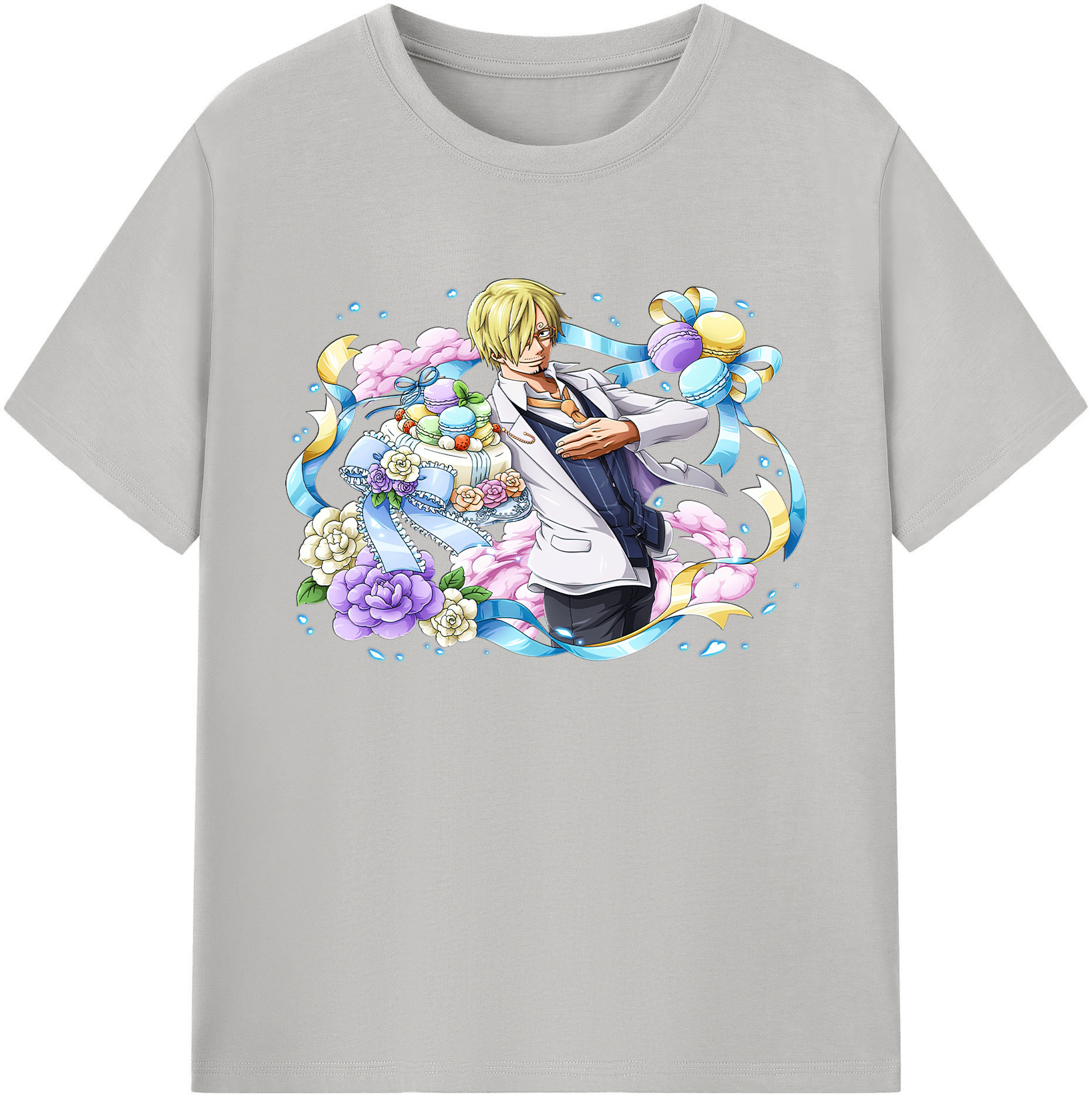 （画像用） ワンピース サンジ ONE PIECE Sanji 綿100％ メンズ半袖Tシャツ｜肌触りやわらか＆通気性
