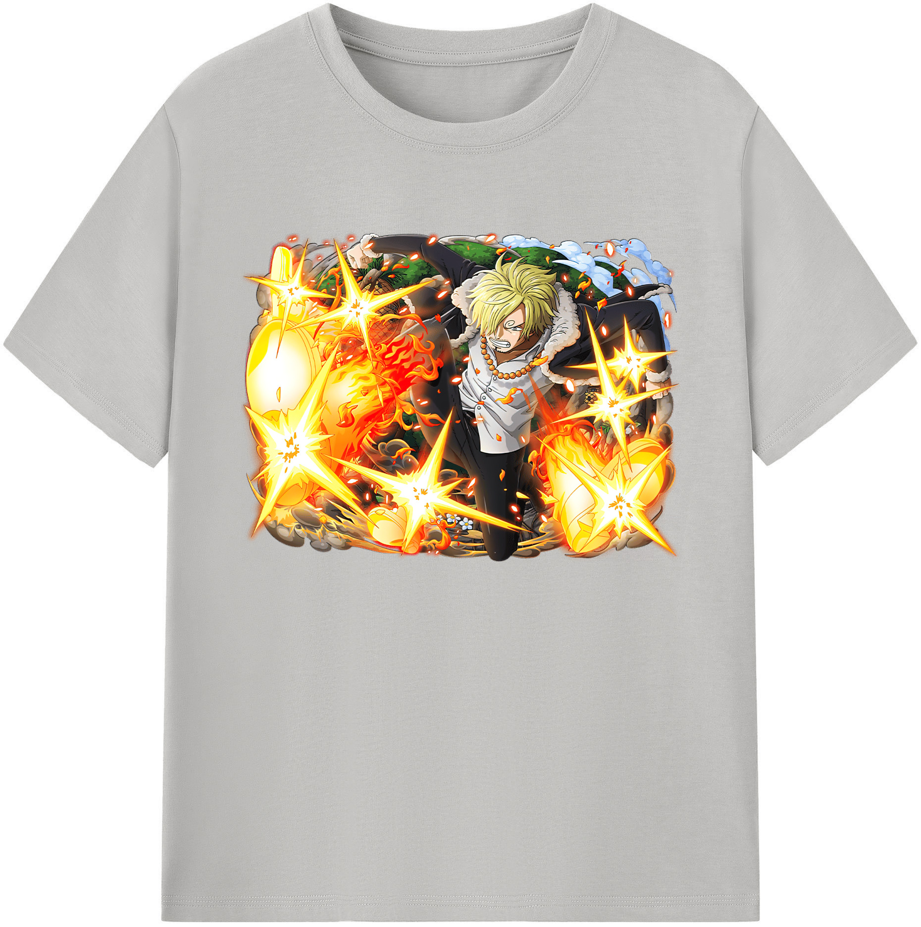 （画像用） ワンピース サンジ ONE PIECE Sanji 綿100％ メンズ半袖Tシャツ｜肌触りやわらか＆通気性