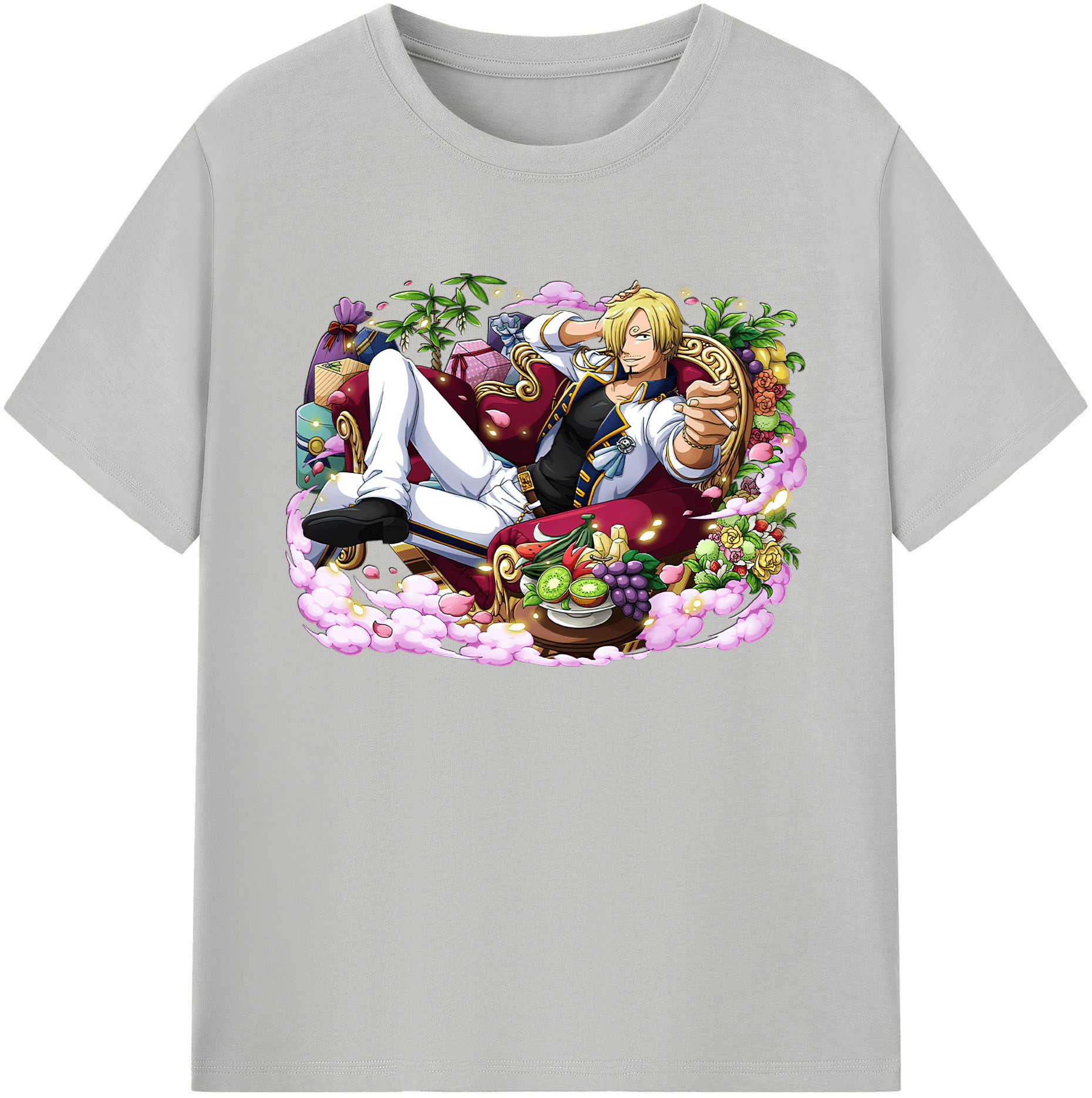 （画像用） ワンピース サンジ ONE PIECE Sanji 綿100％ メンズ半袖Tシャツ｜肌触りやわらか＆通気性