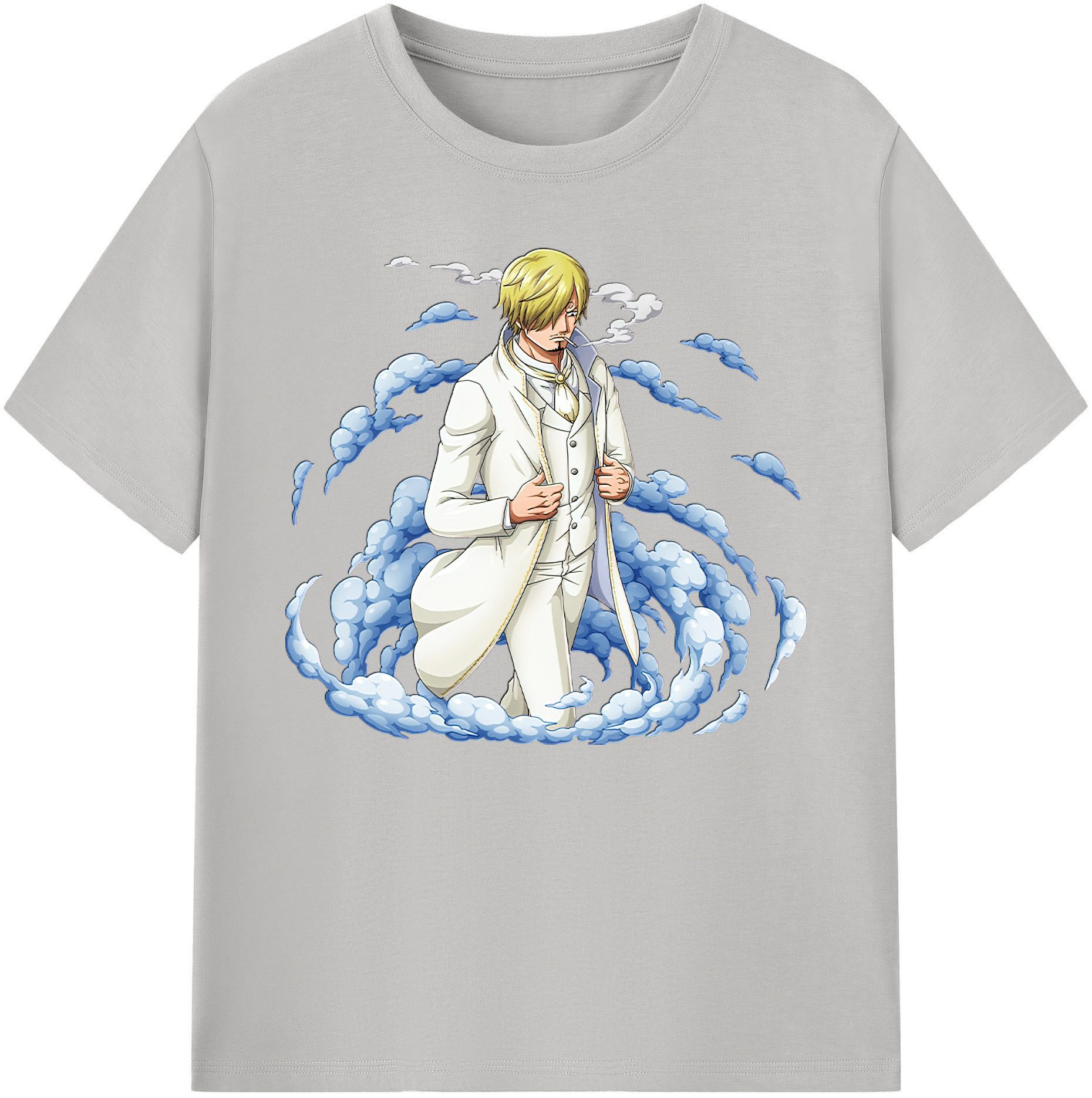 （画像用） ワンピース サンジ ONE PIECE Sanji 綿100％ メンズ半袖Tシャツ｜肌触りやわらか＆通気性