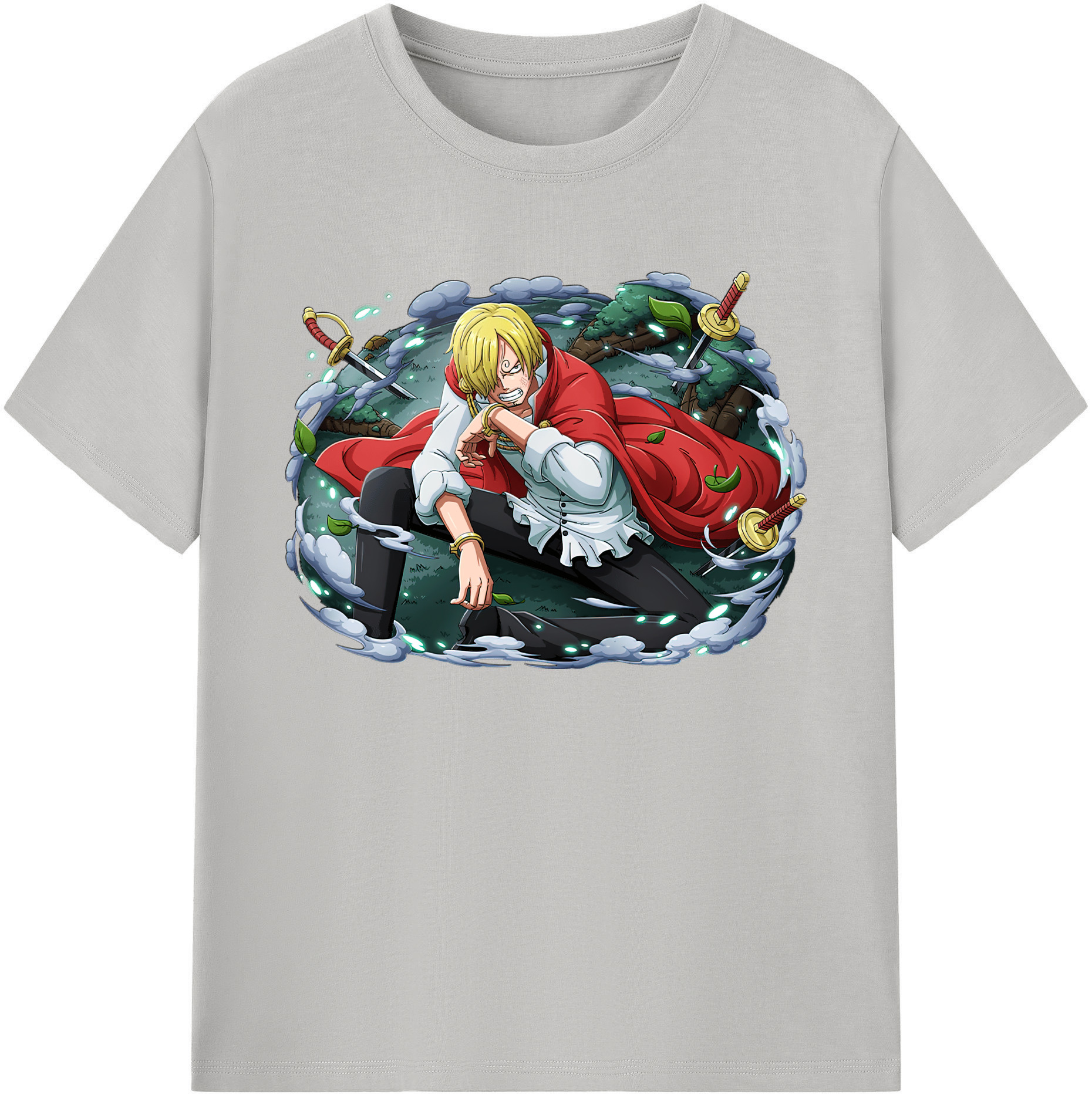 （画像用） ワンピース サンジ ONE PIECE Sanji 綿100％ メンズ半袖Tシャツ｜肌触りやわらか＆通気性