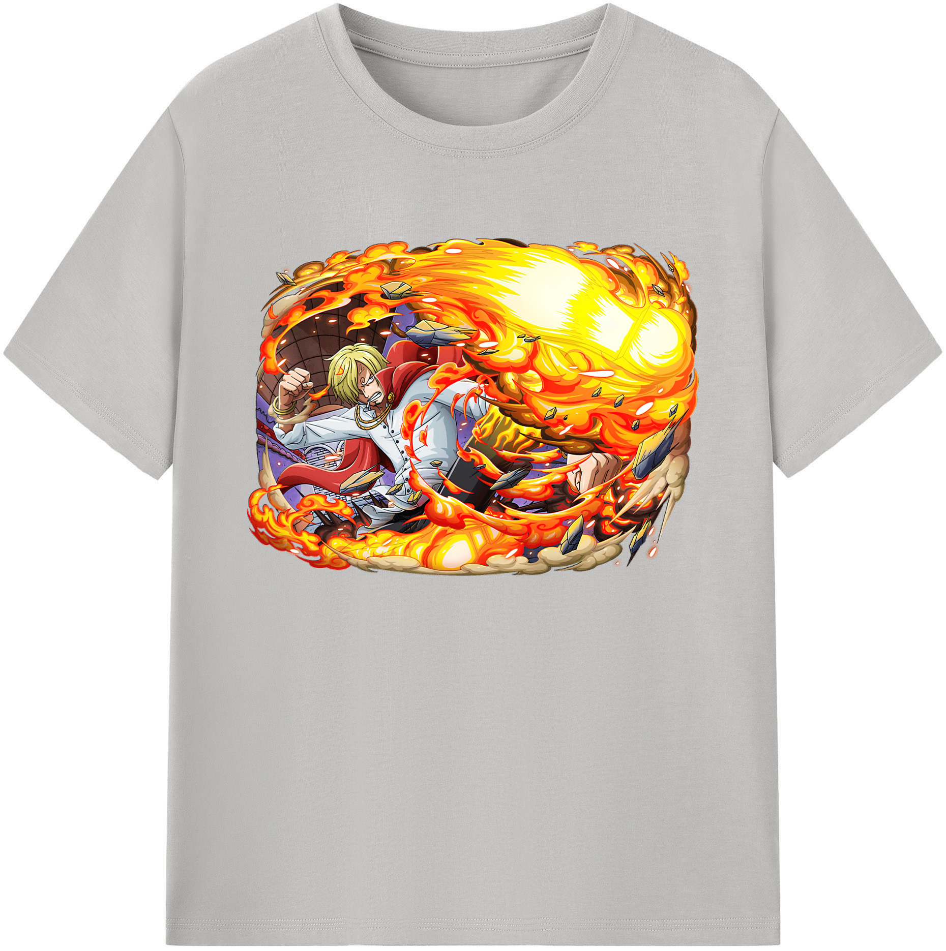 （画像用） ワンピース サンジ ONE PIECE Sanji 綿100％ メンズ半袖Tシャツ｜肌触りやわらか＆通気性