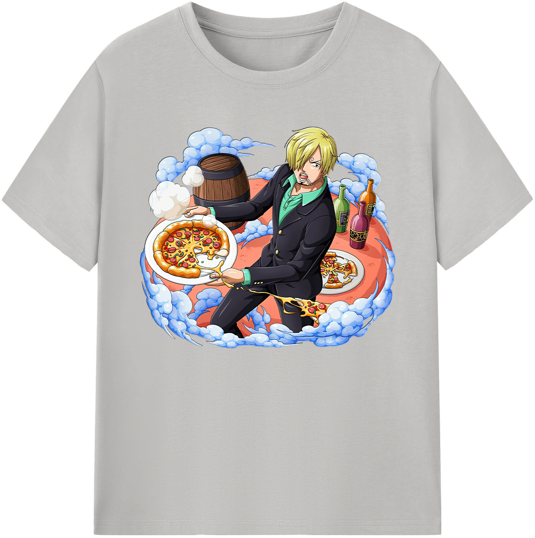 （画像用） ワンピース サンジ ONE PIECE Sanji 綿100％ メンズ半袖Tシャツ｜肌触りやわらか＆通気性