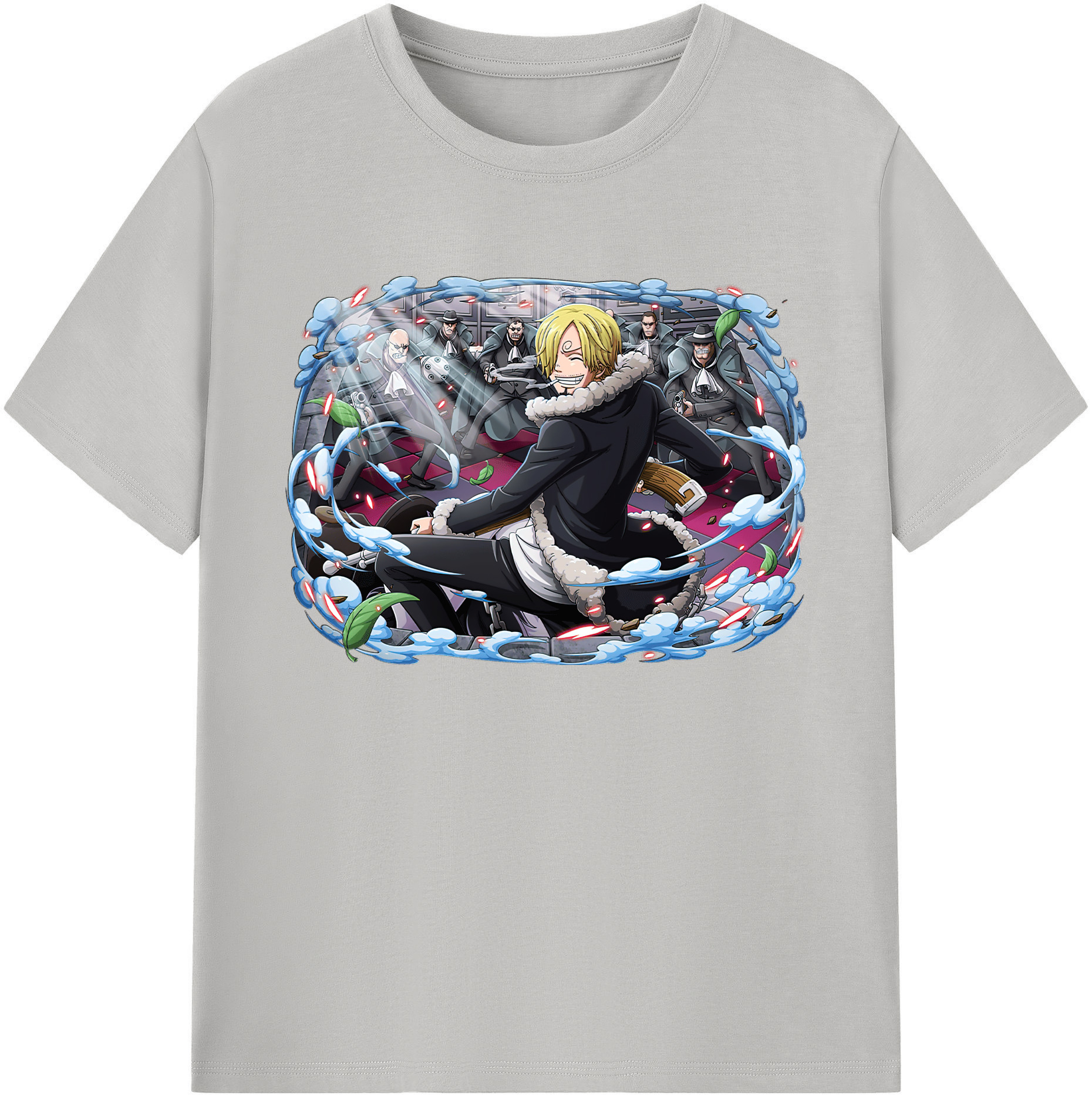 （画像用） ワンピース サンジ ONE PIECE Sanji 綿100％ メンズ半袖Tシャツ｜肌触りやわらか＆通気性
