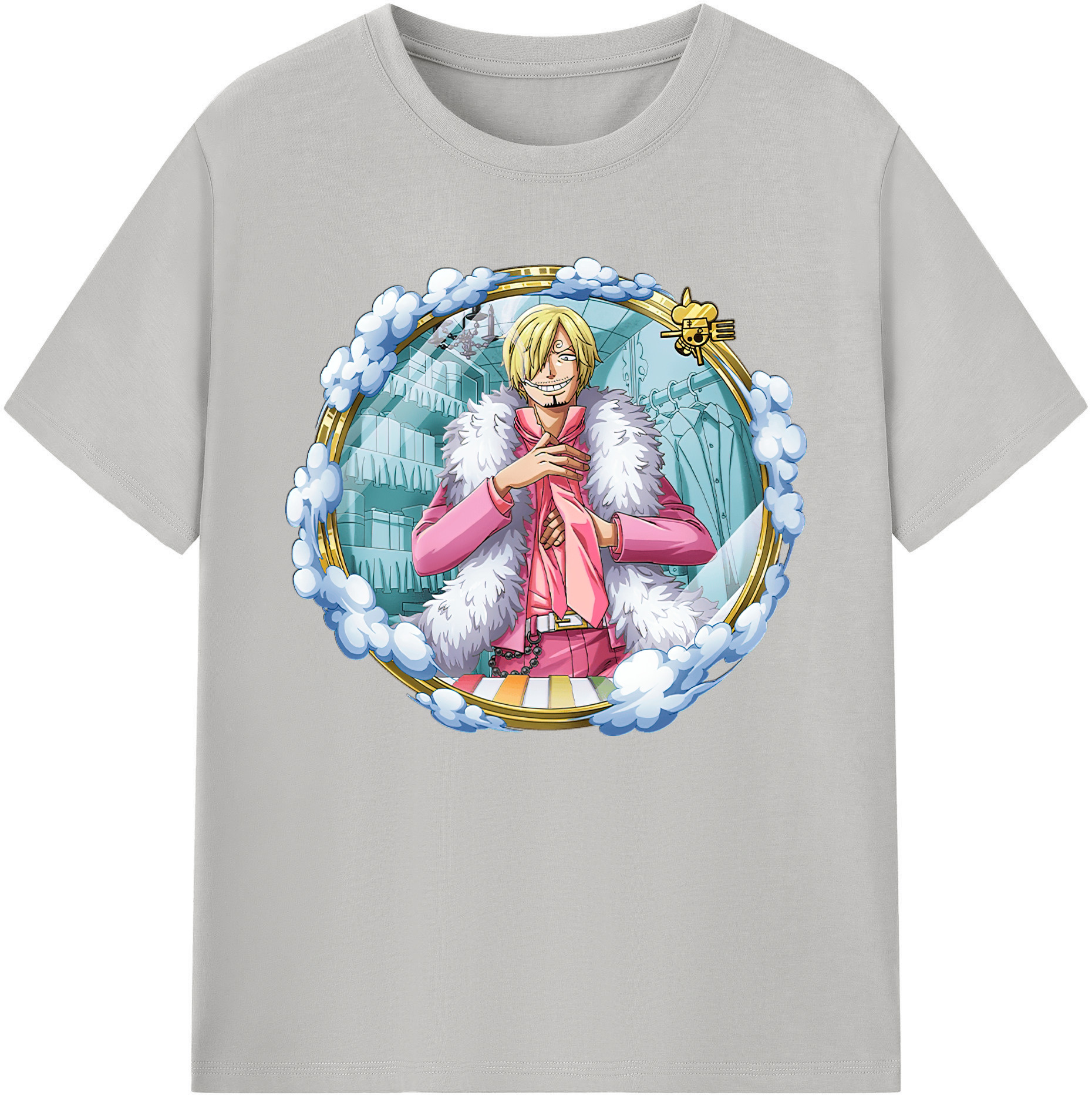 （画像用） ワンピース サンジ ONE PIECE Sanji 綿100％ メンズ半袖Tシャツ｜肌触りやわらか＆通気性