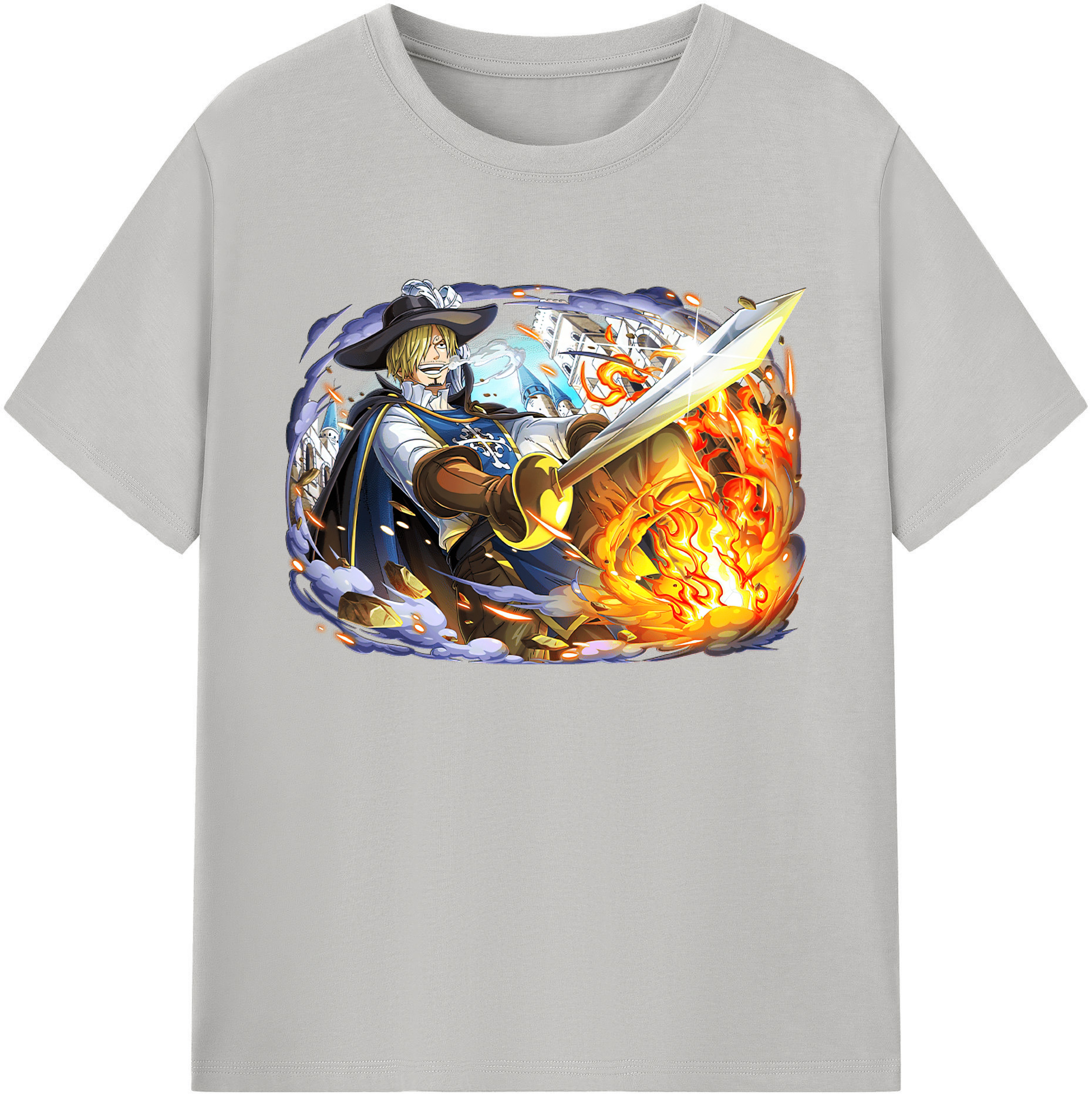 （画像用） ワンピース サンジ ONE PIECE Sanji 綿100％ メンズ半袖Tシャツ｜肌触りやわらか＆通気性