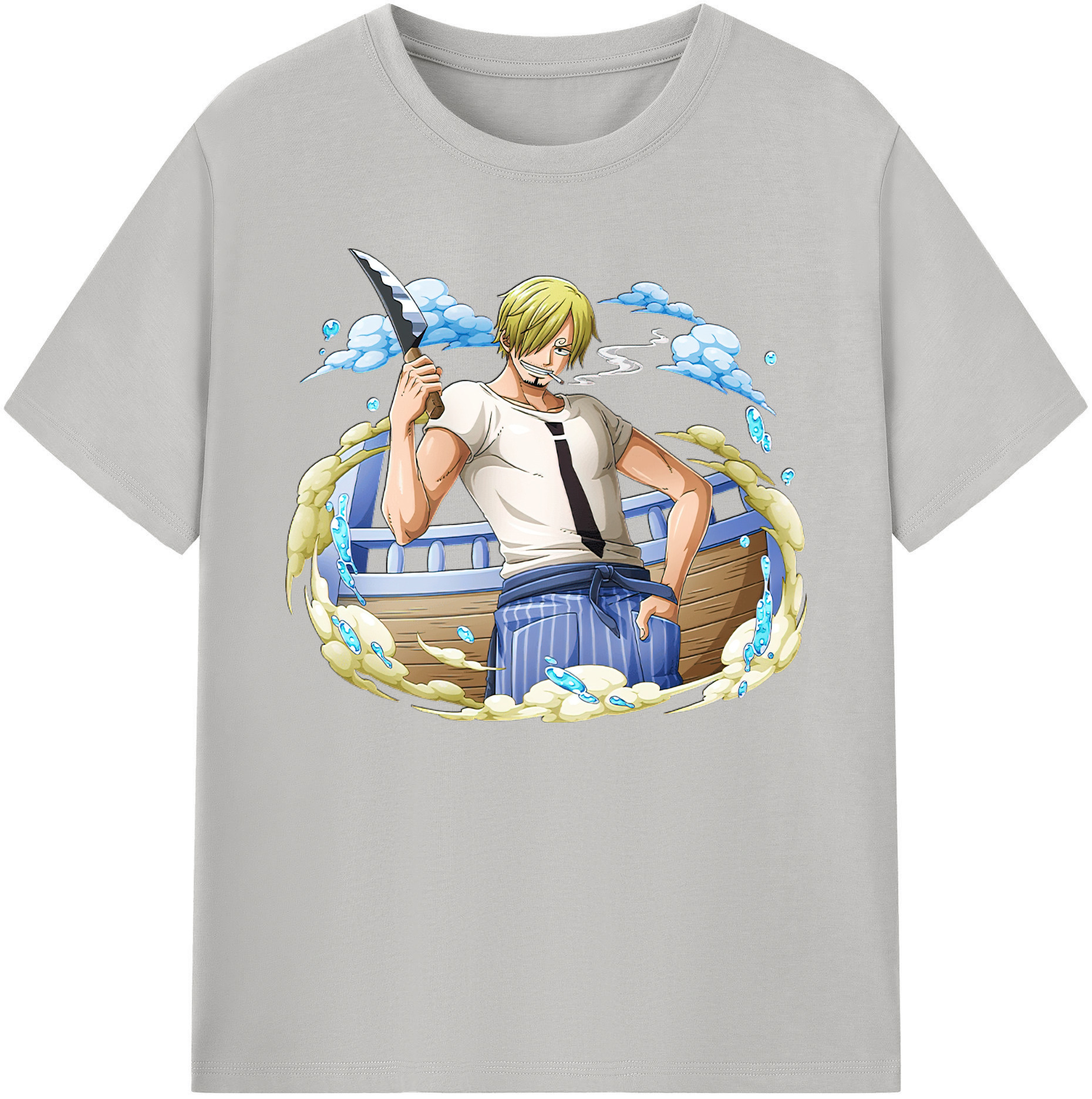 （画像用） ワンピース サンジ ONE PIECE Sanji 綿100％ メンズ半袖Tシャツ｜肌触りやわらか＆通気性