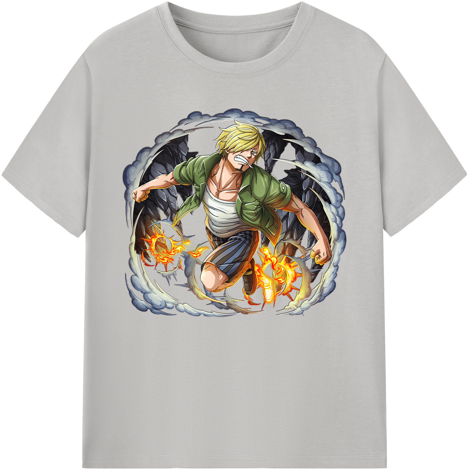 （画像用） ワンピース サンジ ONE PIECE Sanji 綿100％ メンズ半袖Tシャツ｜肌触りやわらか＆通気性