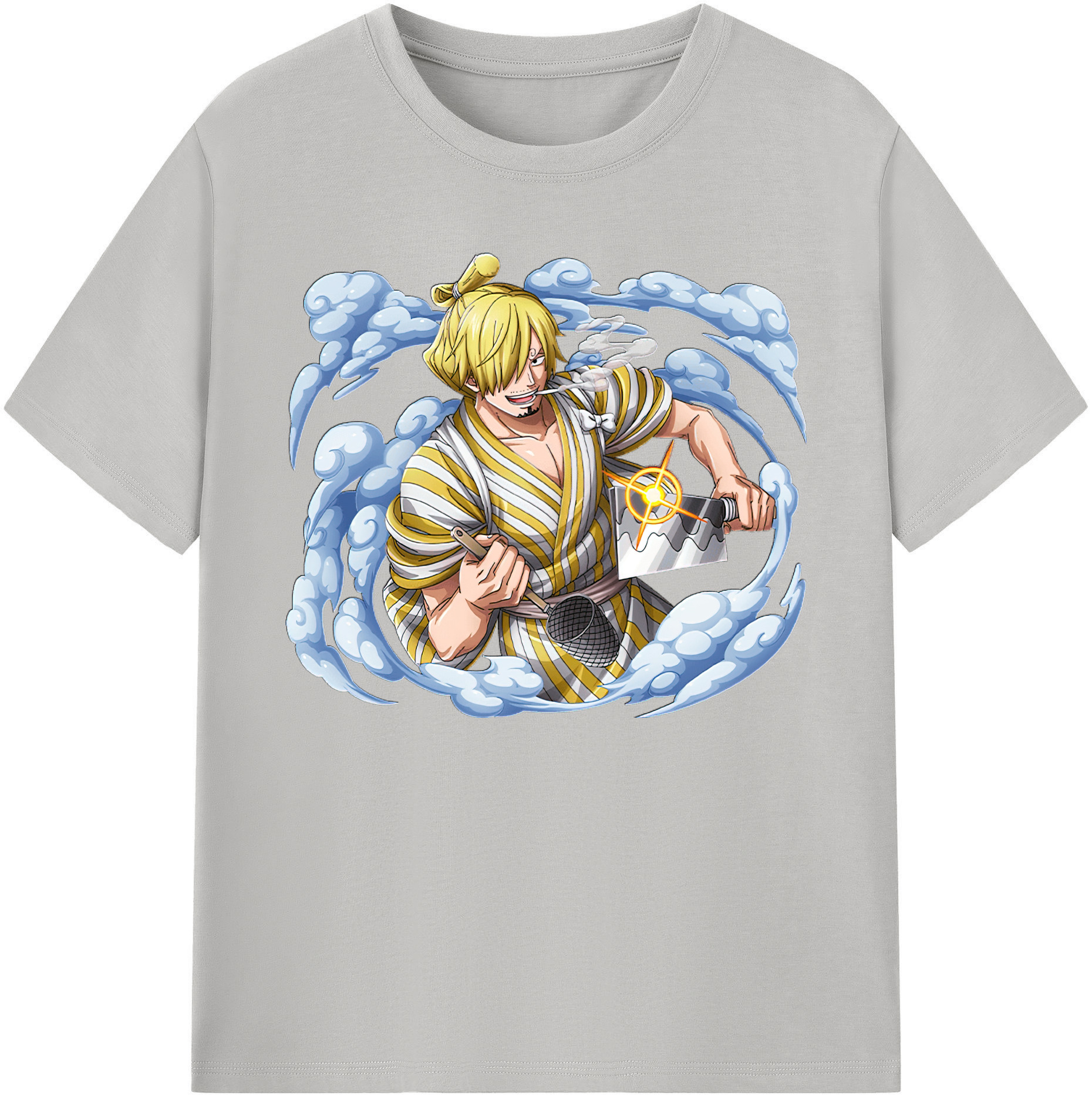 （画像用） ワンピース サンジ ONE PIECE Sanji 綿100％ メンズ半袖Tシャツ｜肌触りやわらか＆通気性