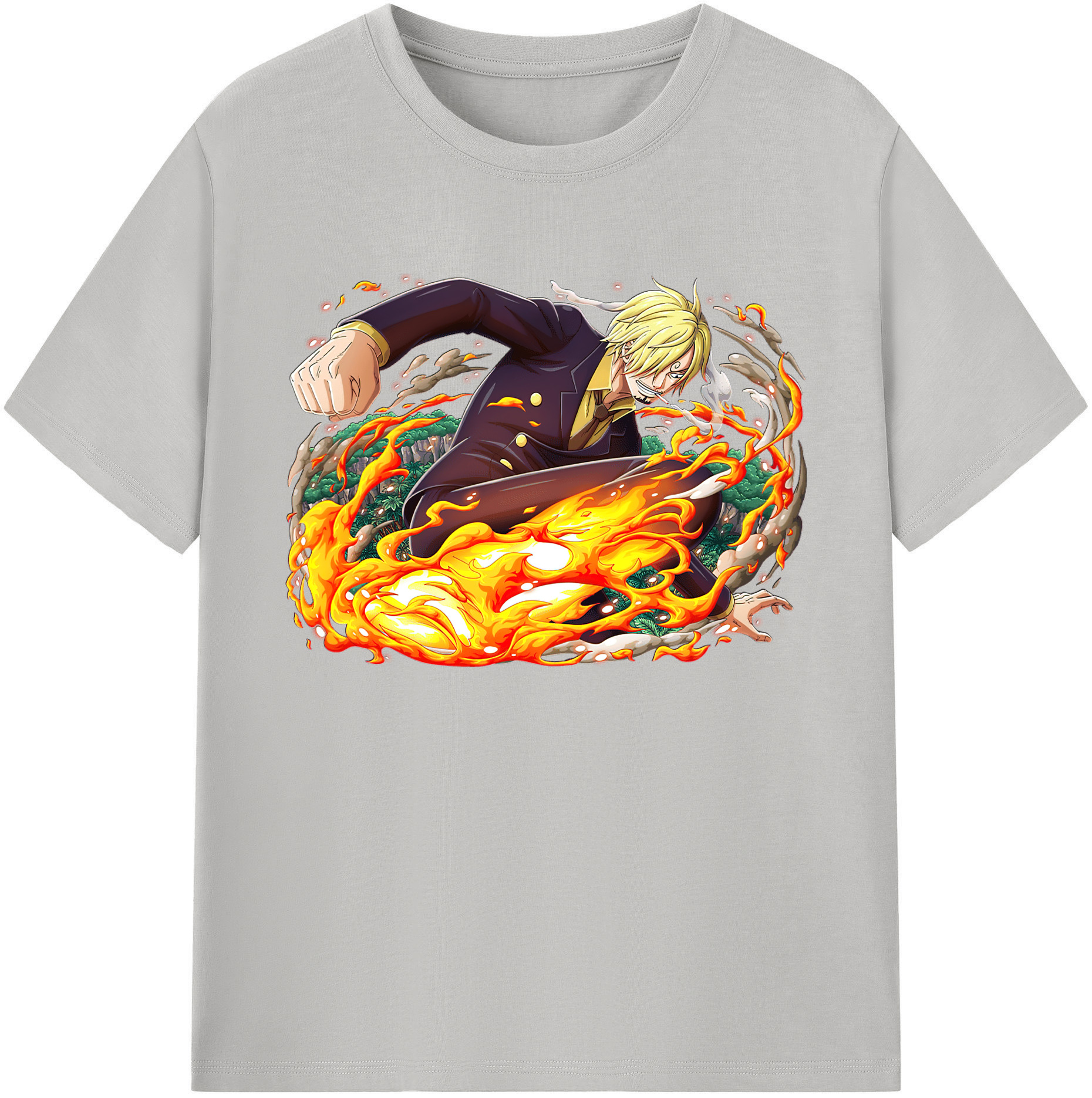 （画像用） ワンピース サンジ ONE PIECE Sanji 綿100％ メンズ半袖Tシャツ｜肌触りやわらか＆通気性