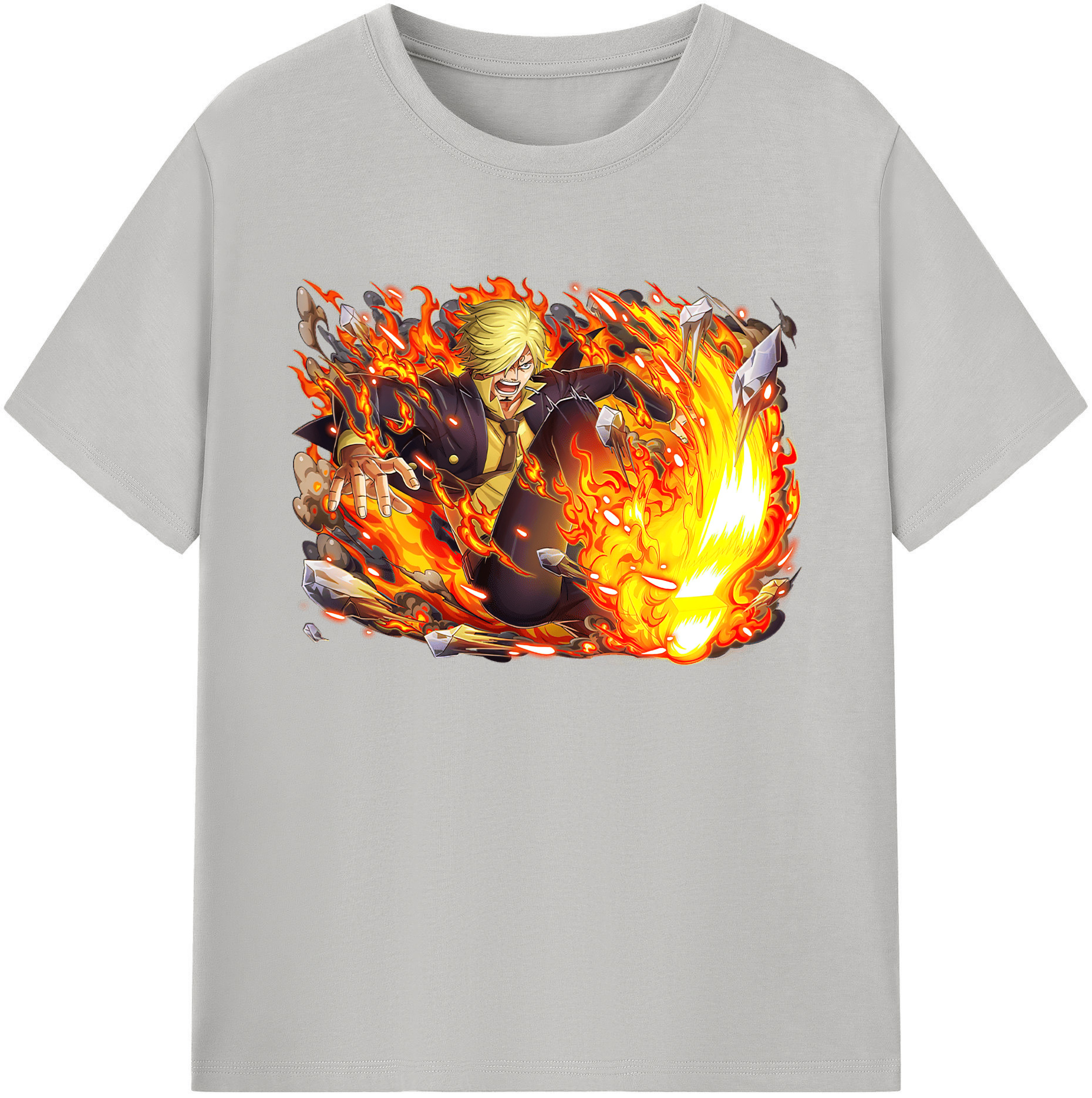 （画像用） ワンピース サンジ ONE PIECE Sanji 綿100％ メンズ半袖Tシャツ｜肌触りやわらか＆通気性