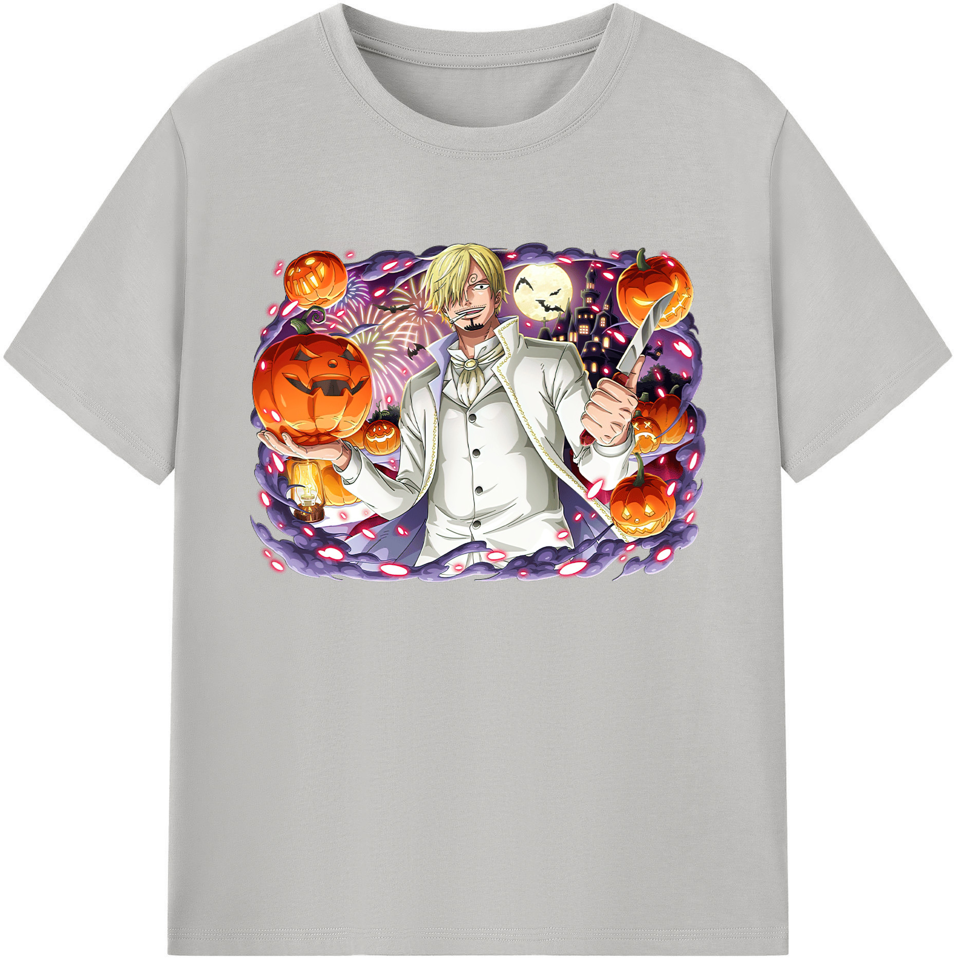 （画像用） ワンピース サンジ ONE PIECE Sanji 綿100％ メンズ半袖Tシャツ｜肌触りやわらか＆通気性