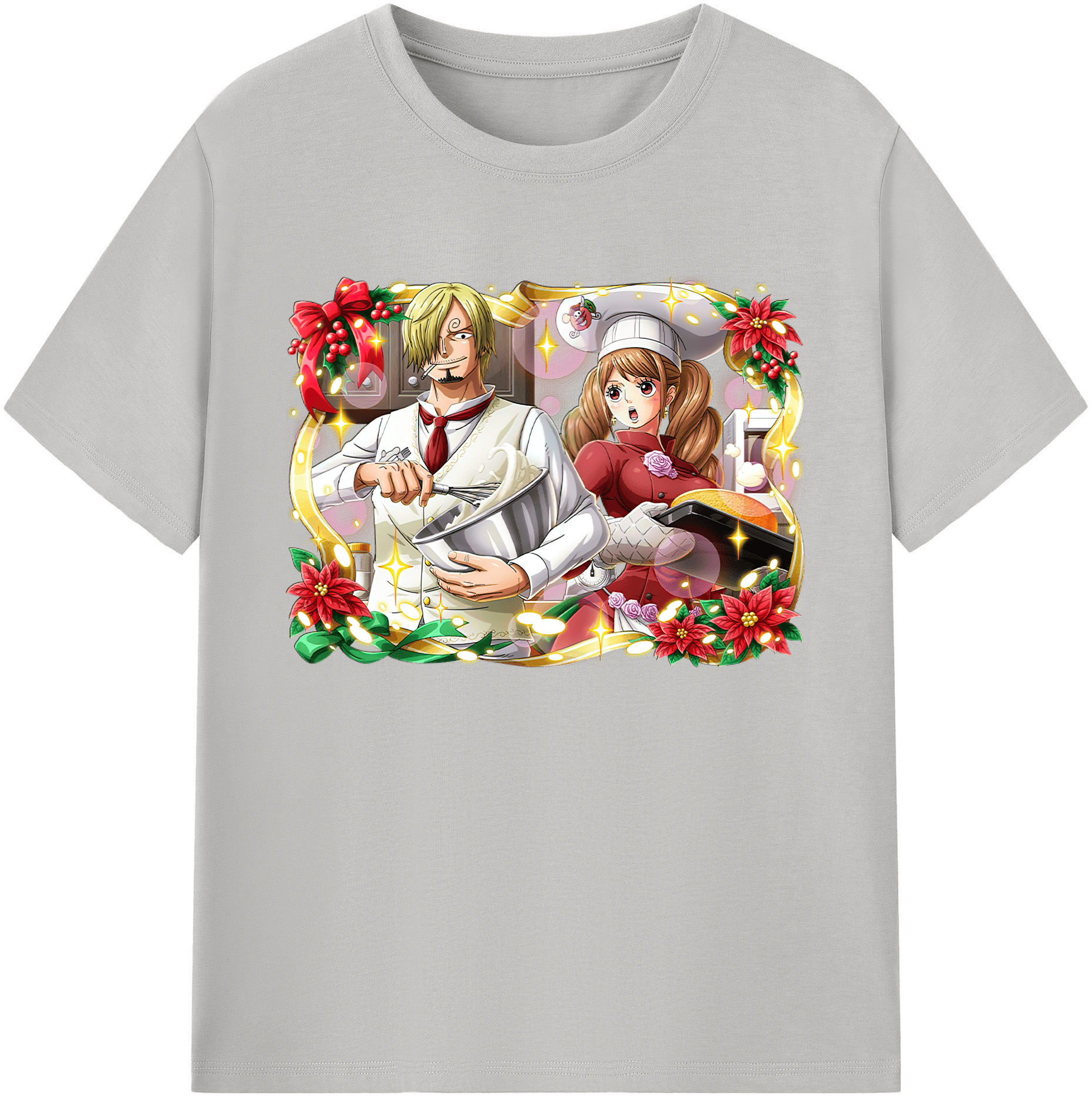 （画像用） ワンピース サンジ ONE PIECE Sanji 綿100％ メンズ半袖Tシャツ｜肌触りやわらか＆通気性