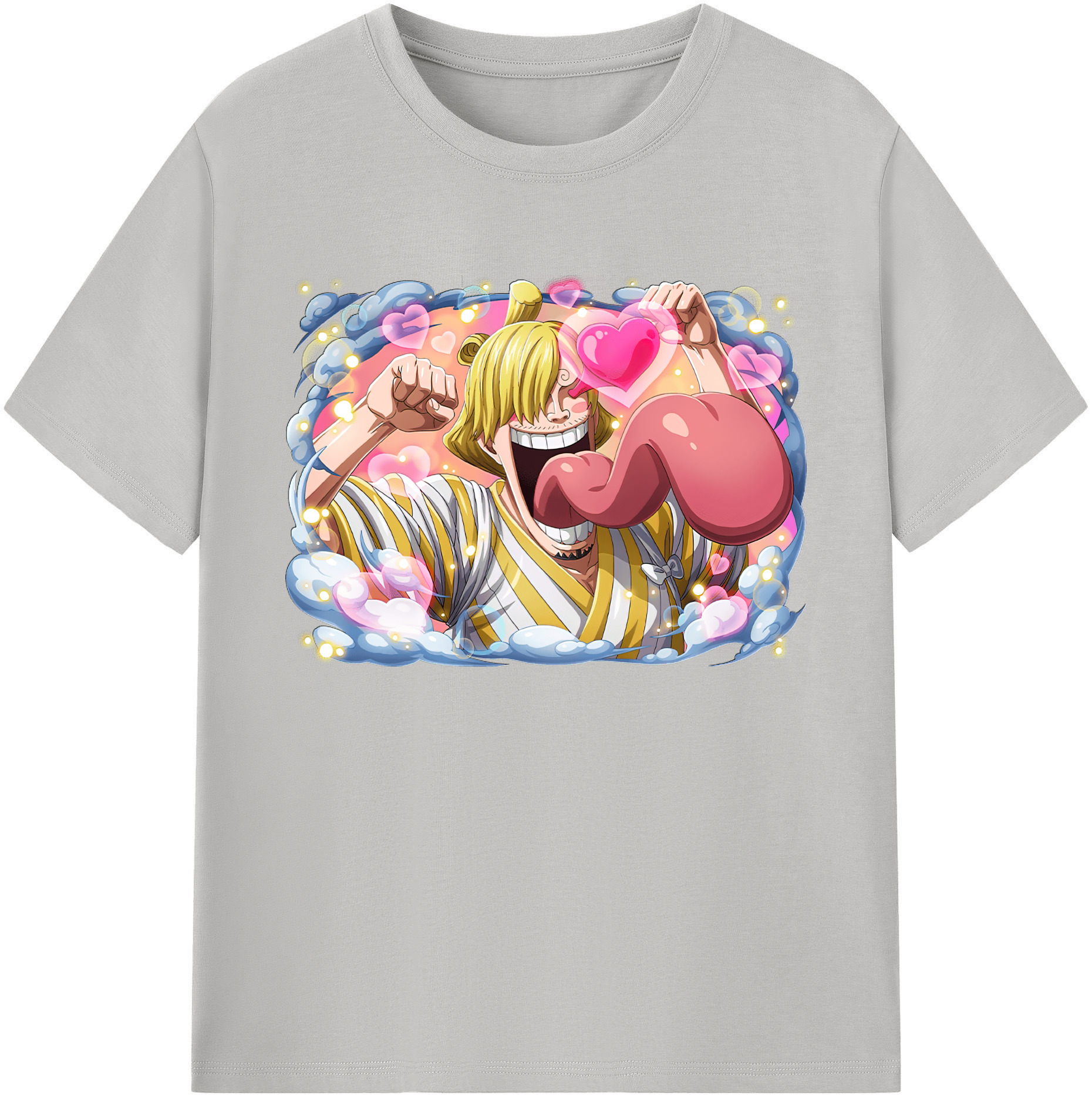 （画像用） ワンピース サンジ ONE PIECE Sanji 綿100％ メンズ半袖Tシャツ｜肌触りやわらか＆通気性