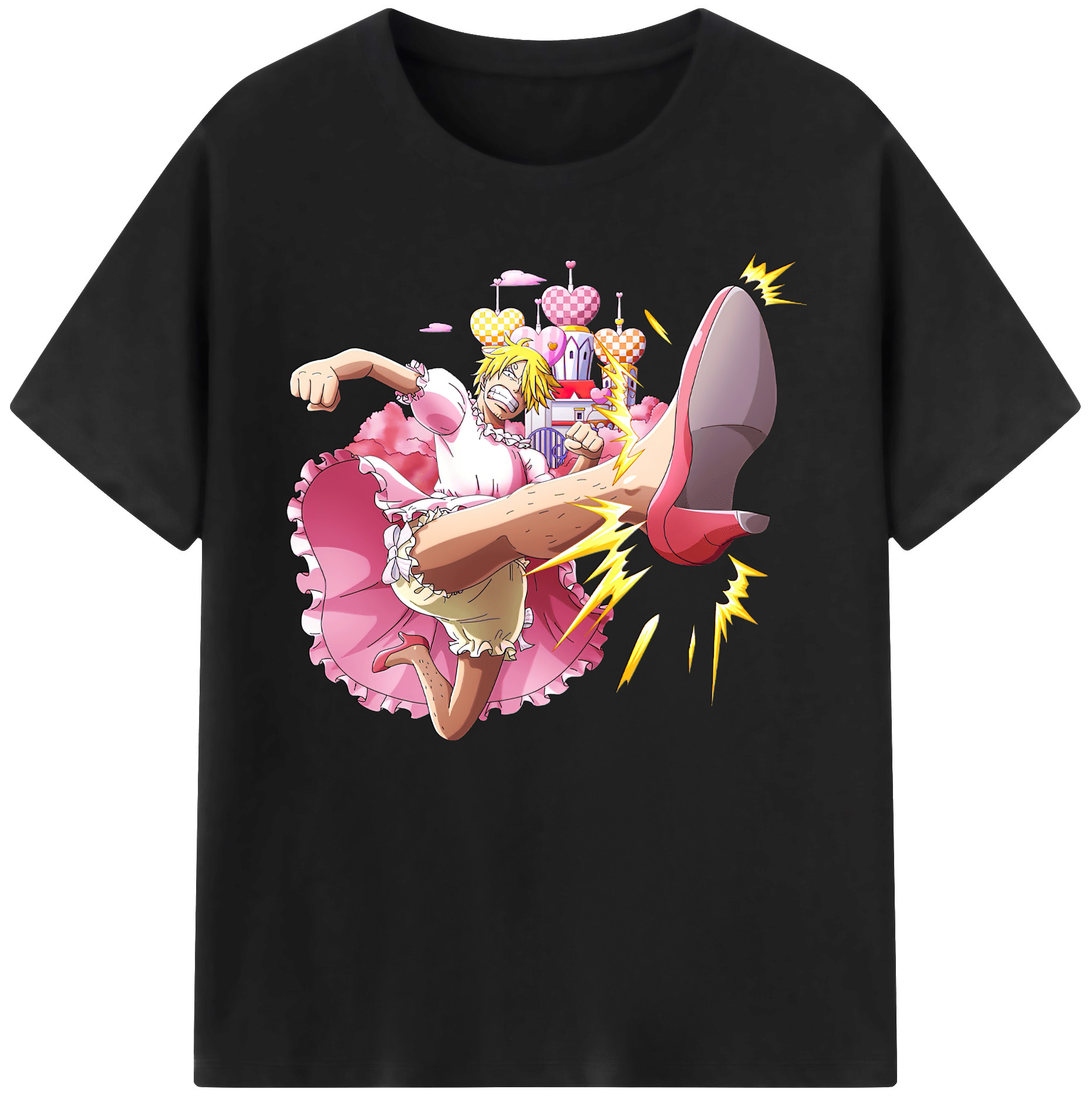 （画像用） ワンピース サンジ ONE PIECE Sanji 綿100％ メンズ半袖Tシャツ｜肌触りやわらか＆通気性