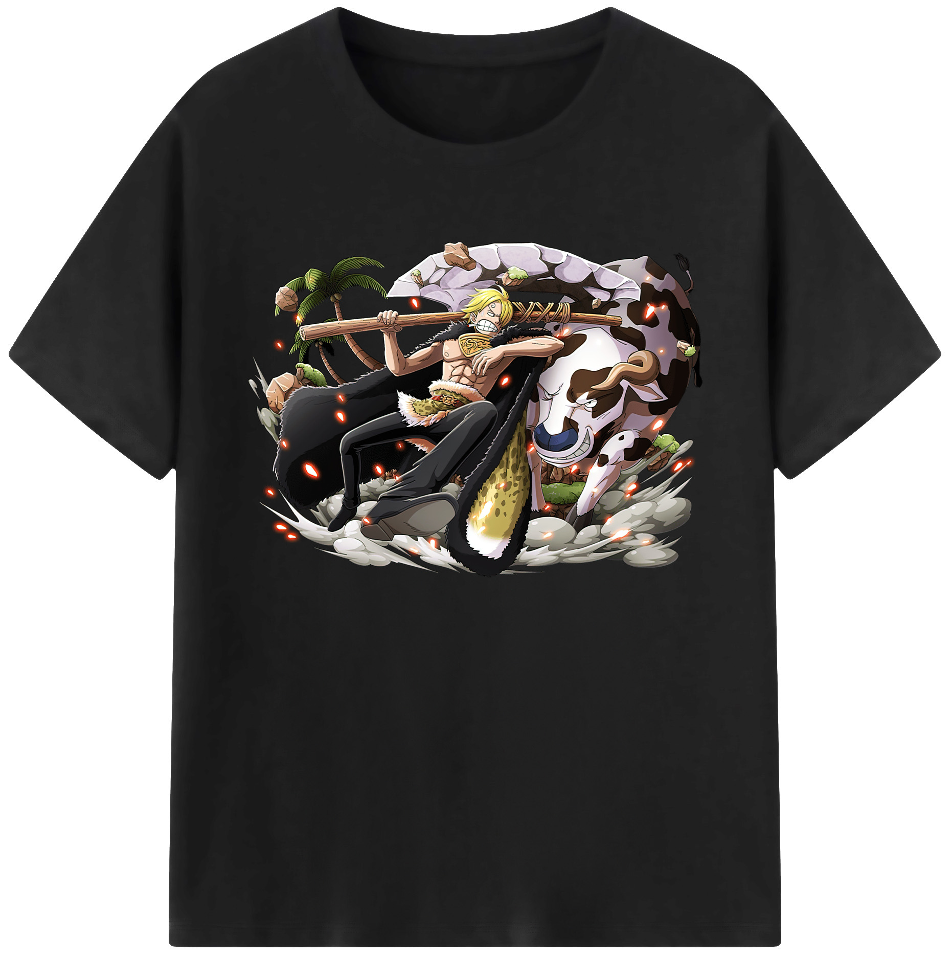 （画像用） ワンピース サンジ ONE PIECE Sanji 綿100％ メンズ半袖Tシャツ｜肌触りやわらか＆通気性