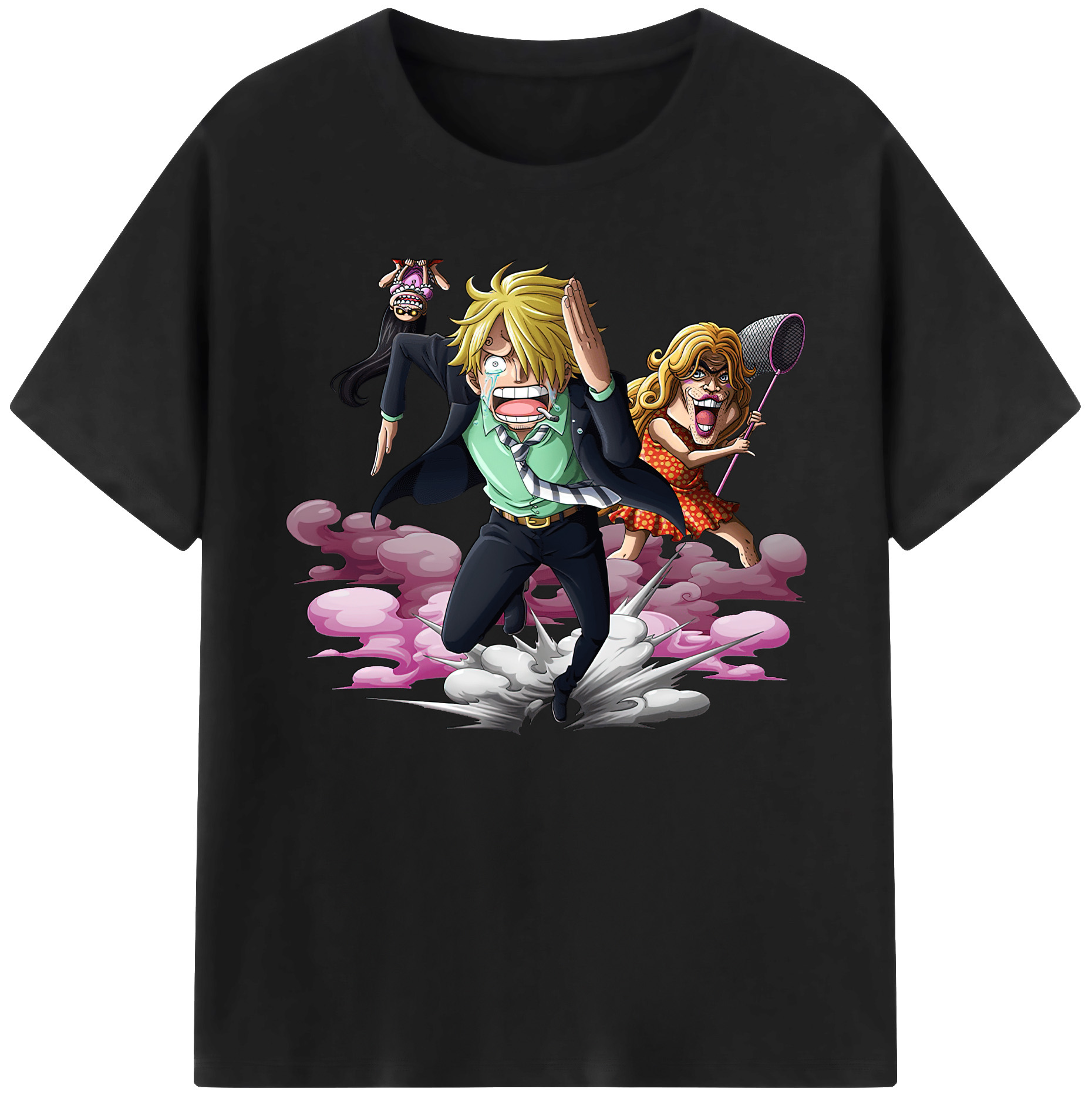 （画像用） ワンピース サンジ ONE PIECE Sanji 綿100％ メンズ半袖Tシャツ｜肌触りやわらか＆通気性