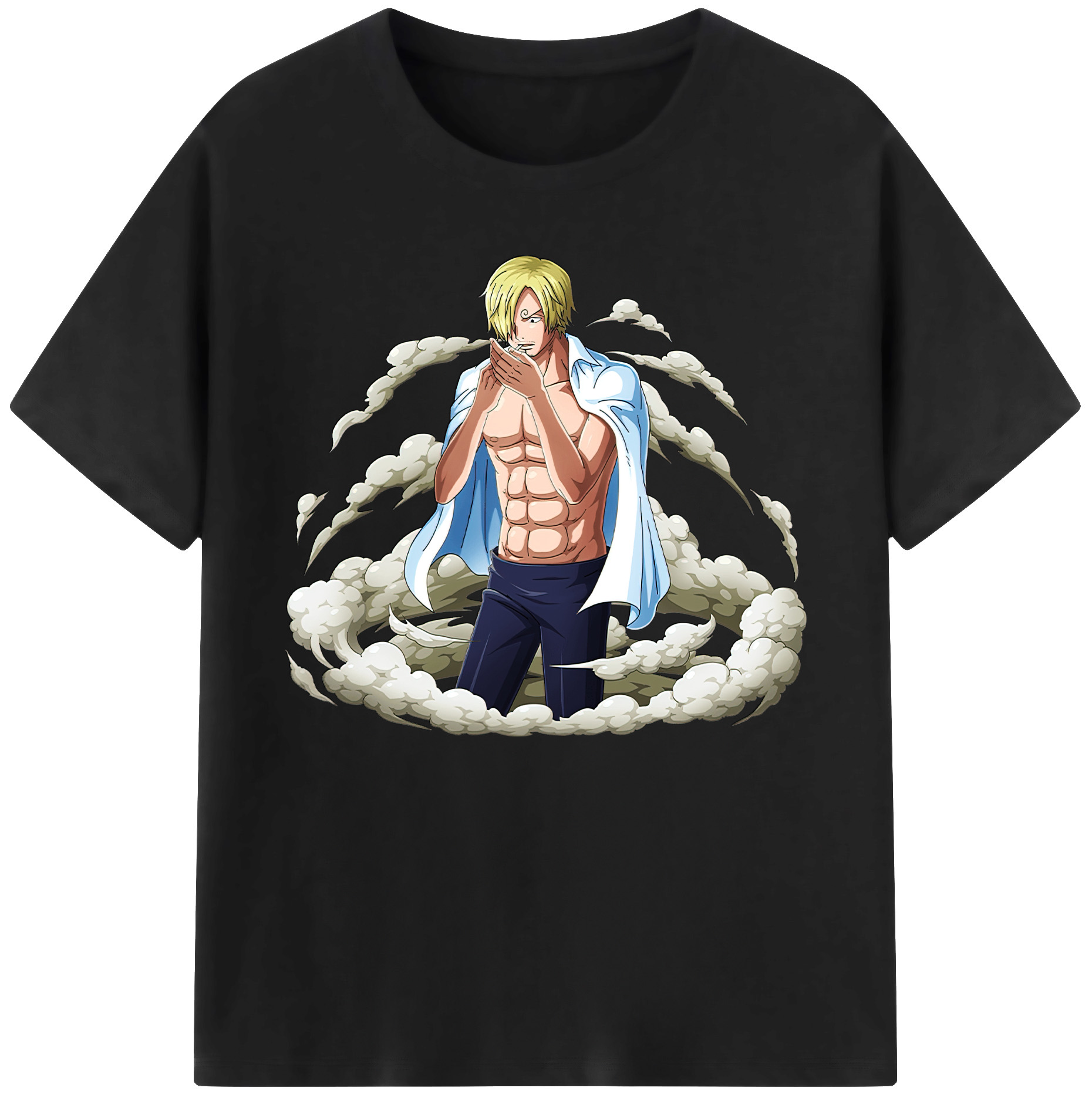（画像用） ワンピース サンジ ONE PIECE Sanji 綿100％ メンズ半袖Tシャツ｜肌触りやわらか＆通気性