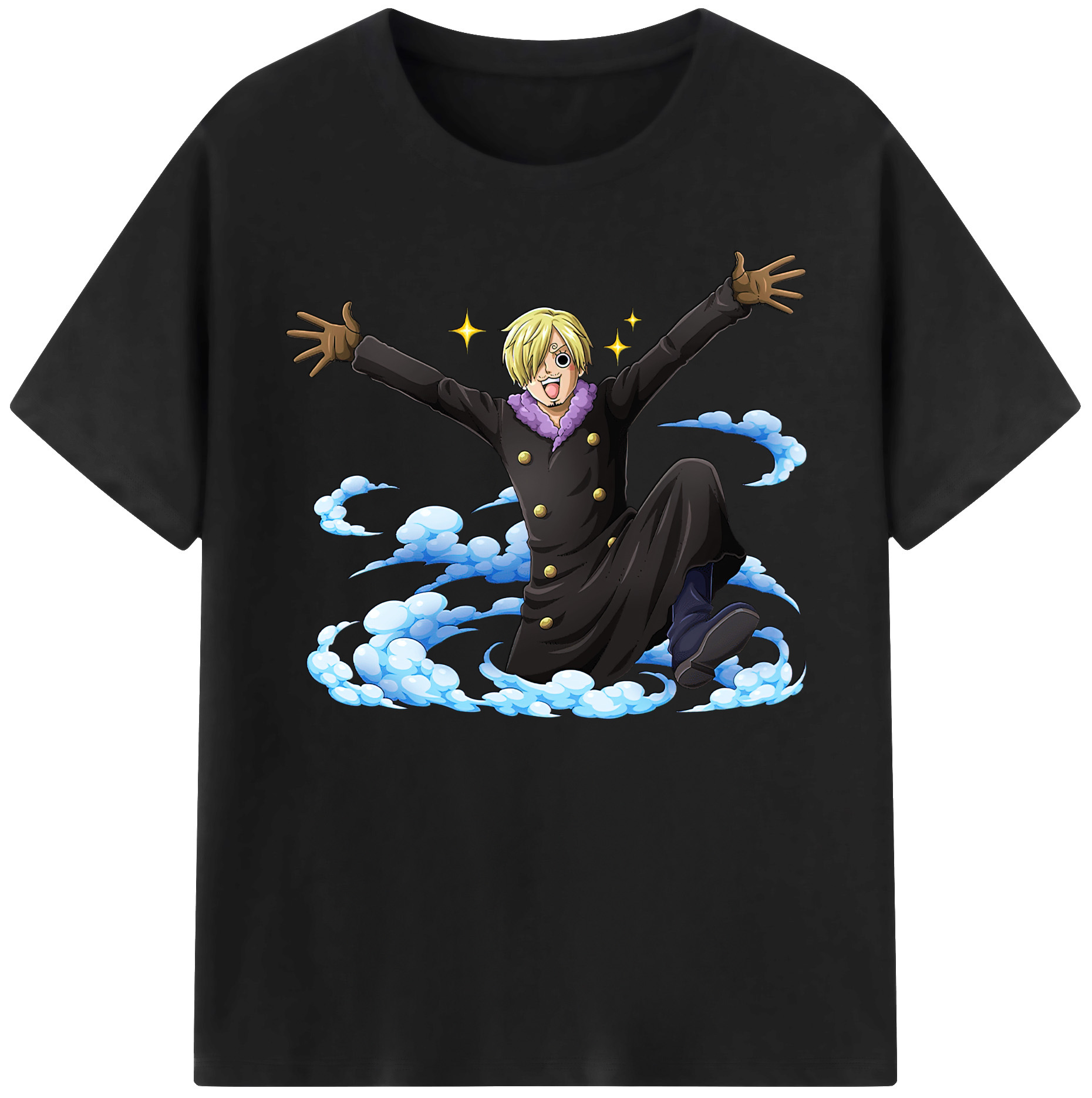 （画像用） ワンピース サンジ ONE PIECE Sanji 綿100％ メンズ半袖Tシャツ｜肌触りやわらか＆通気性